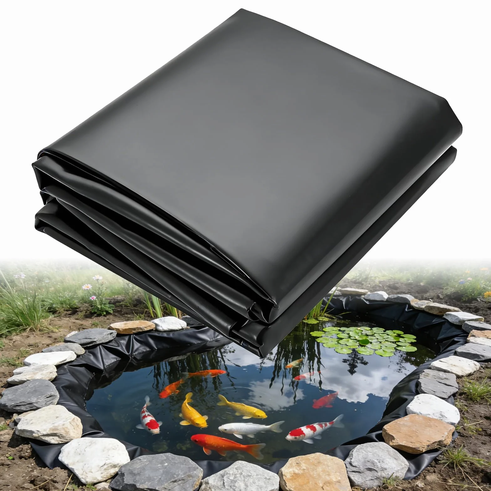 Bâche Noire Pour Bassin PVC 0,2 mm 4 x 5 m Imperméable