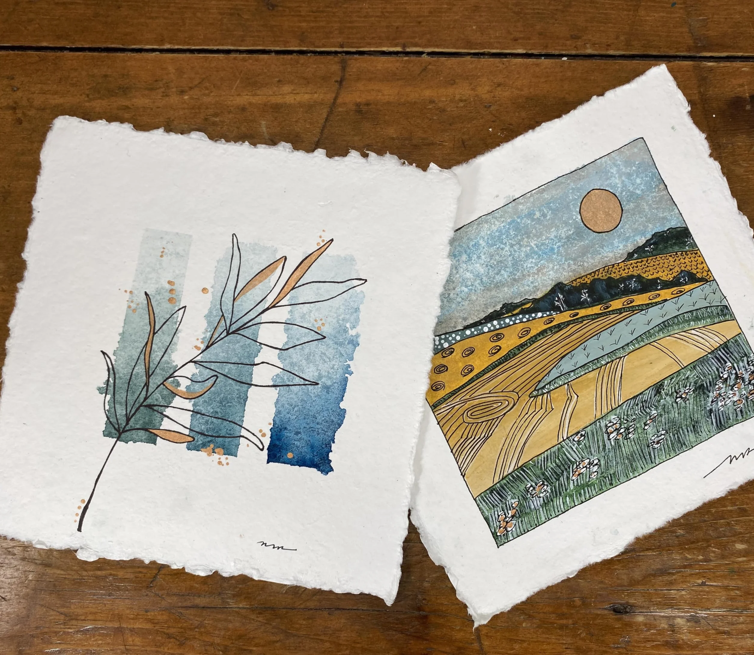 Papier Aquarelle Fait Main Premium Blanc Pressé à Froid 300gsm 20 x 20 cm 25 Feuilles Coton Recyclé