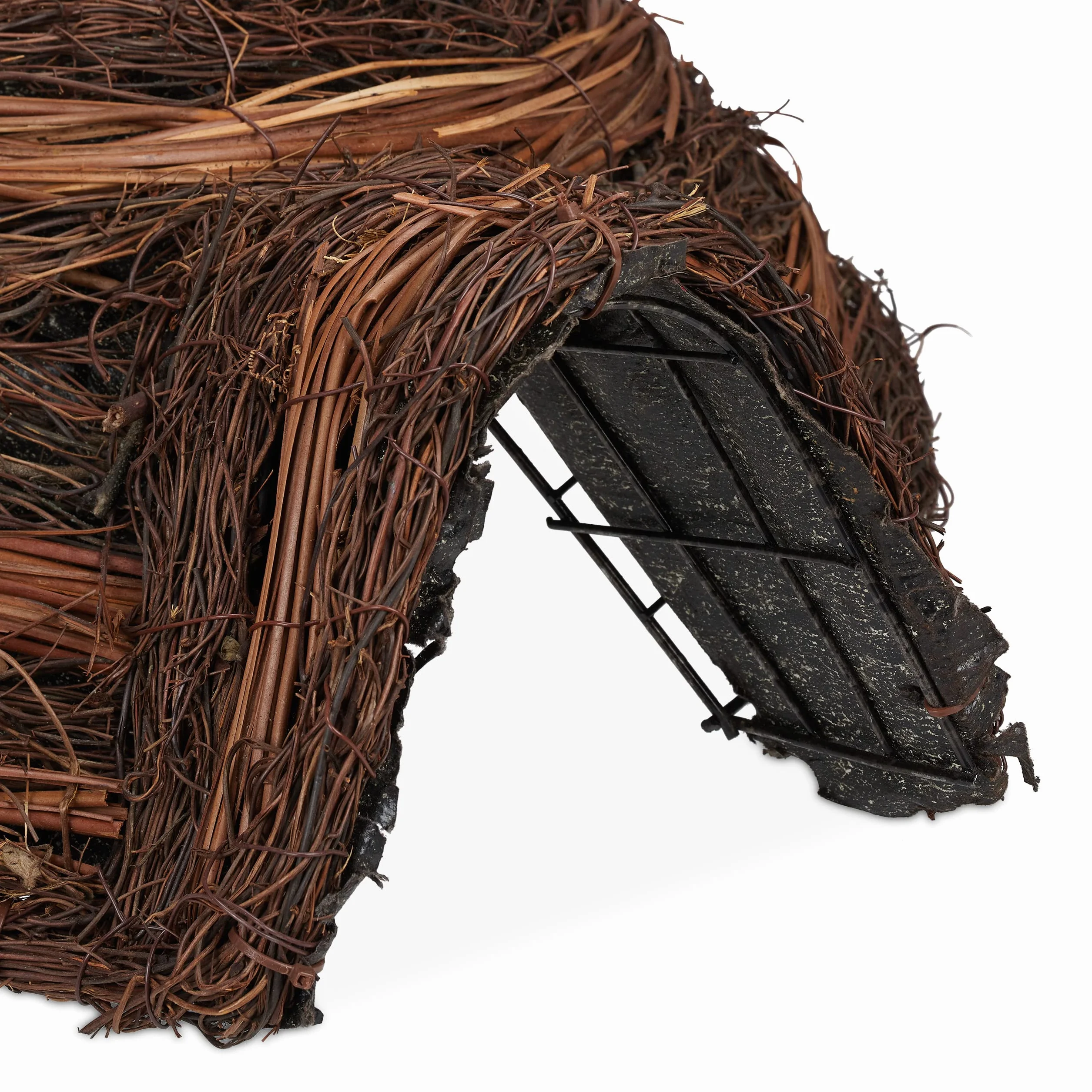 Relaxdays Niche pour hérisson en Paille, abri d'hiver, 23 x 54 x 58 cm, Marron