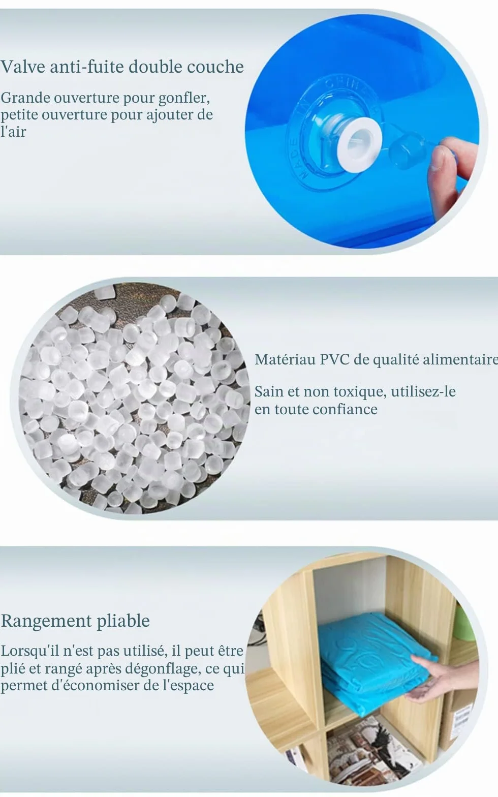 Baignoire Gonflable Adulte Portable avec Dossier Pliable