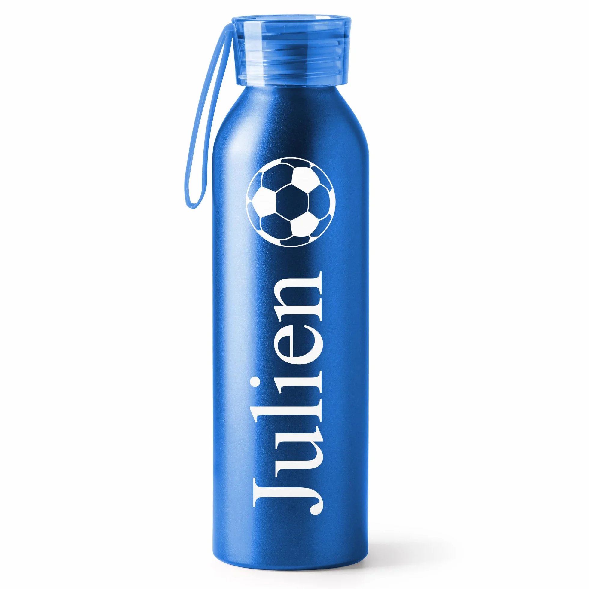 KDO MAGIC Gourde personnalisable - gourde personnalisée - Bouteille gravée 600 ml - Idéale pour le Sport, l'école, le bureau - Idée cadeau pour anniversaire, Noël (Bleu)