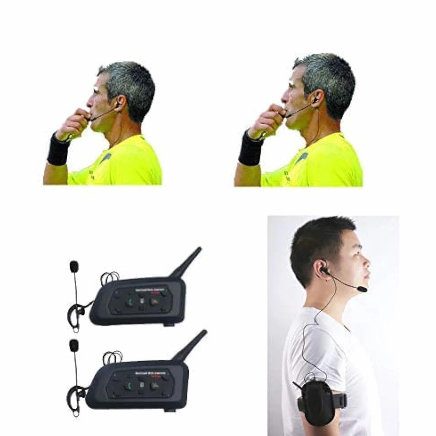 Arbitre Casque 2 Arbitres Football Communication Full Duplex Casques sans Fil