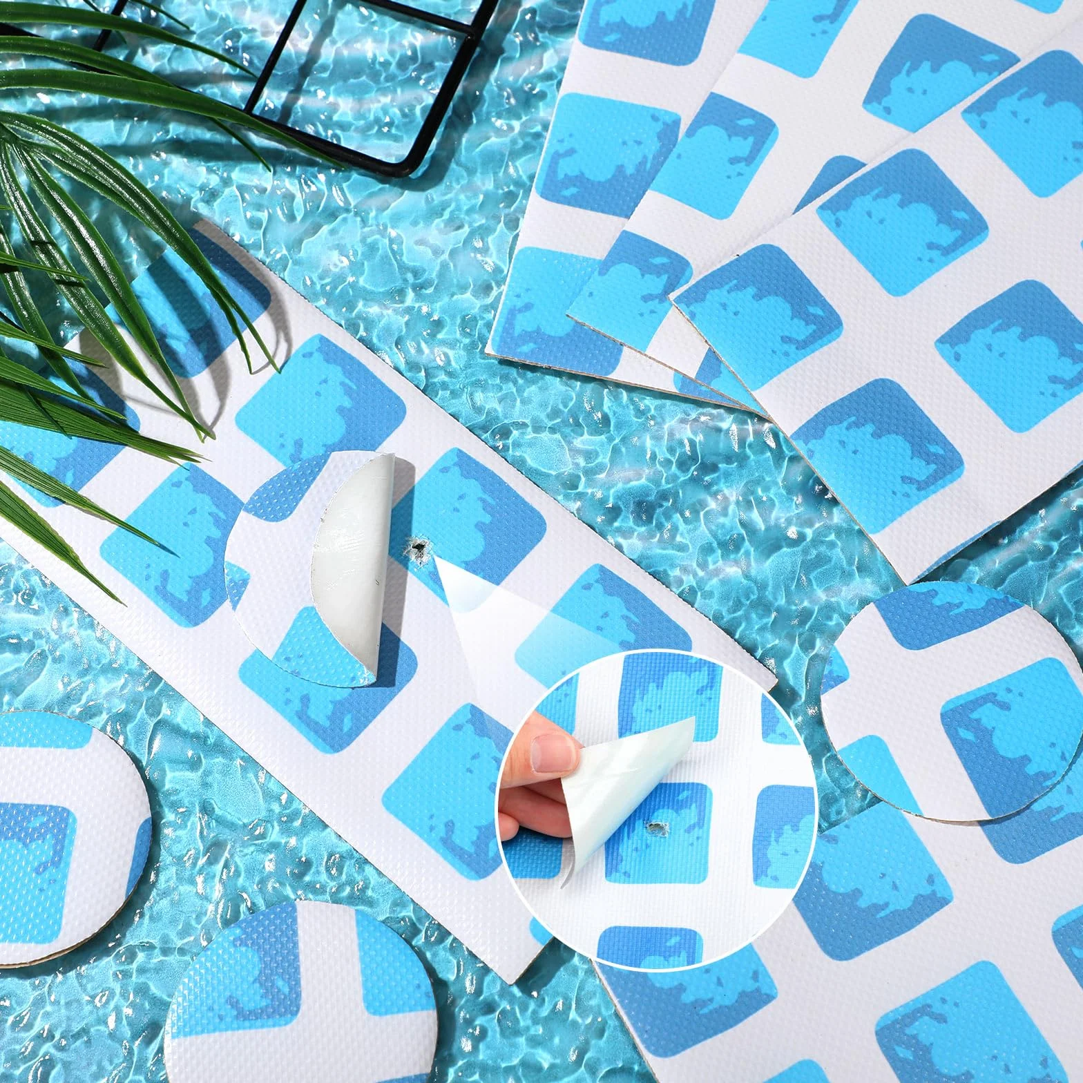 Lot de 12 patchs de réparation en vinyle pour piscine creusée