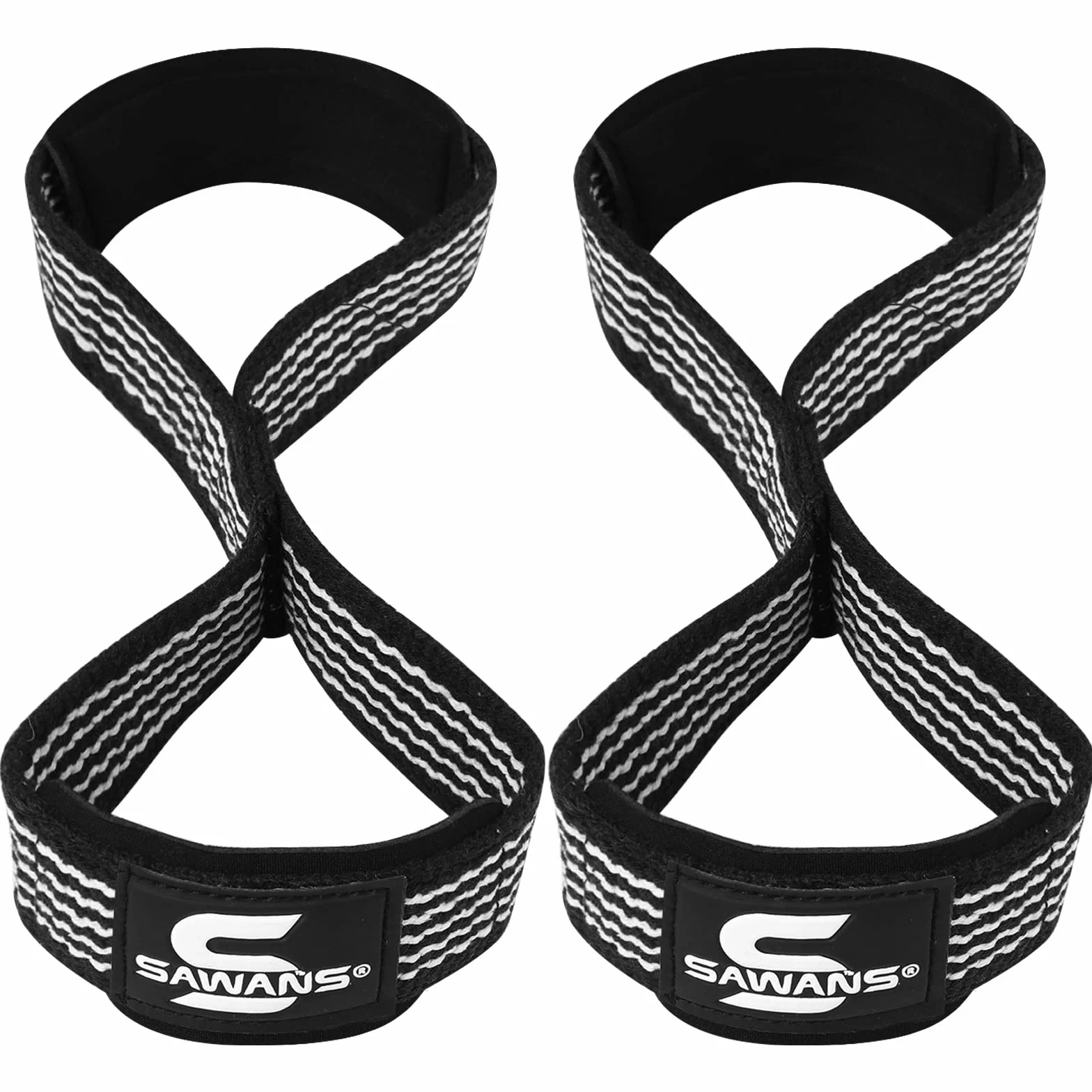 Sangles de levage rembourrées avec poignée en forme de 8 sangles de poignet robustes à double boucle pour entraînement de musculation, barre de main antidérapante pour soulevé de terre, poignets