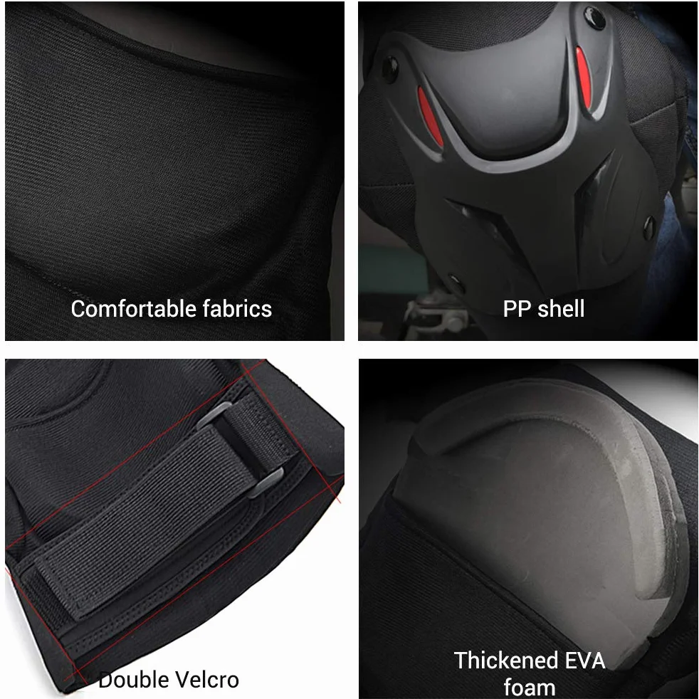 Protection des Genoux, 1 Paire de Genouillères Réglables et Ergonomiques pour Moto, Vélo, Planche à roulettes