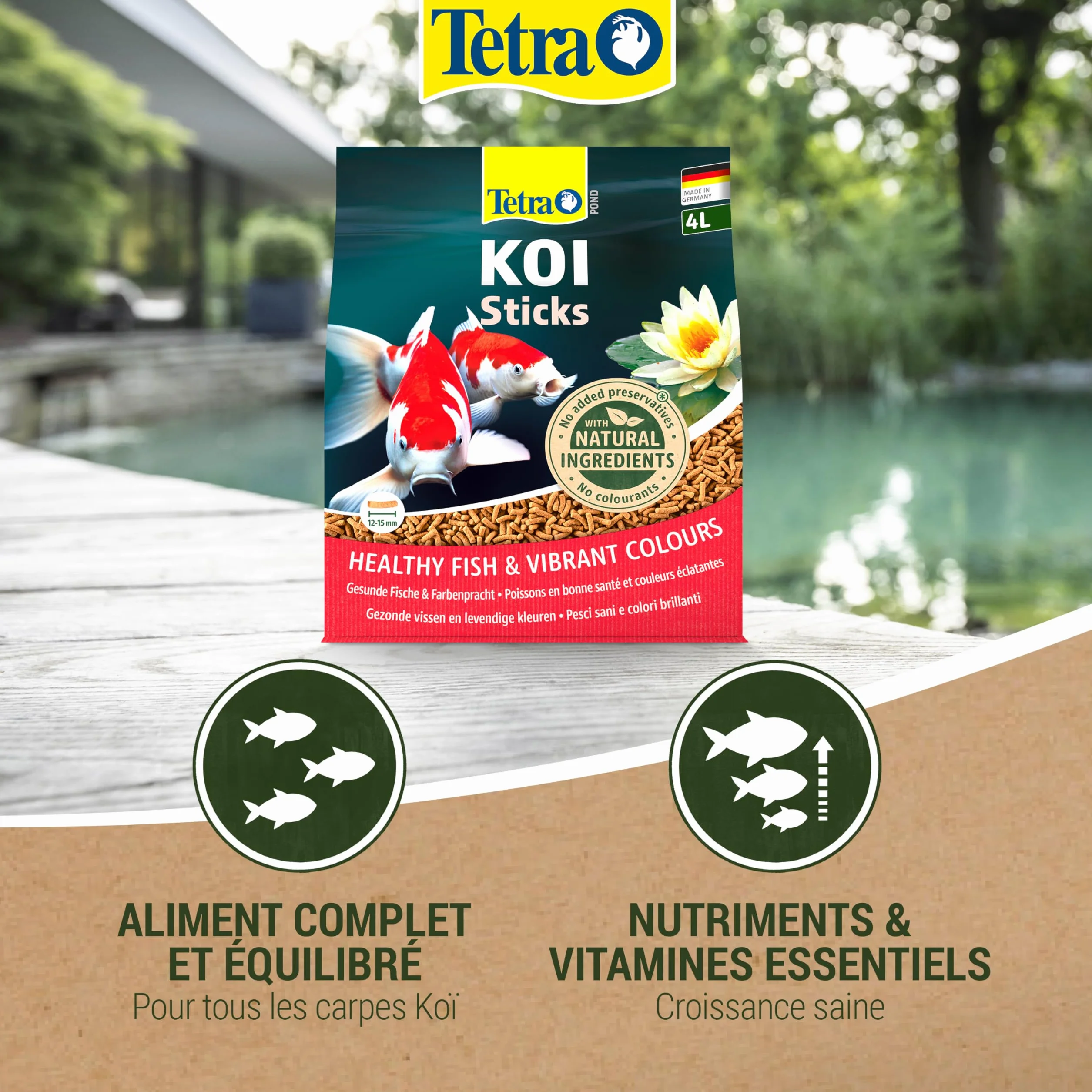 Tetra Pond Koï Aliment Complet Premium pour Carpes Koï de Bassin 4 L