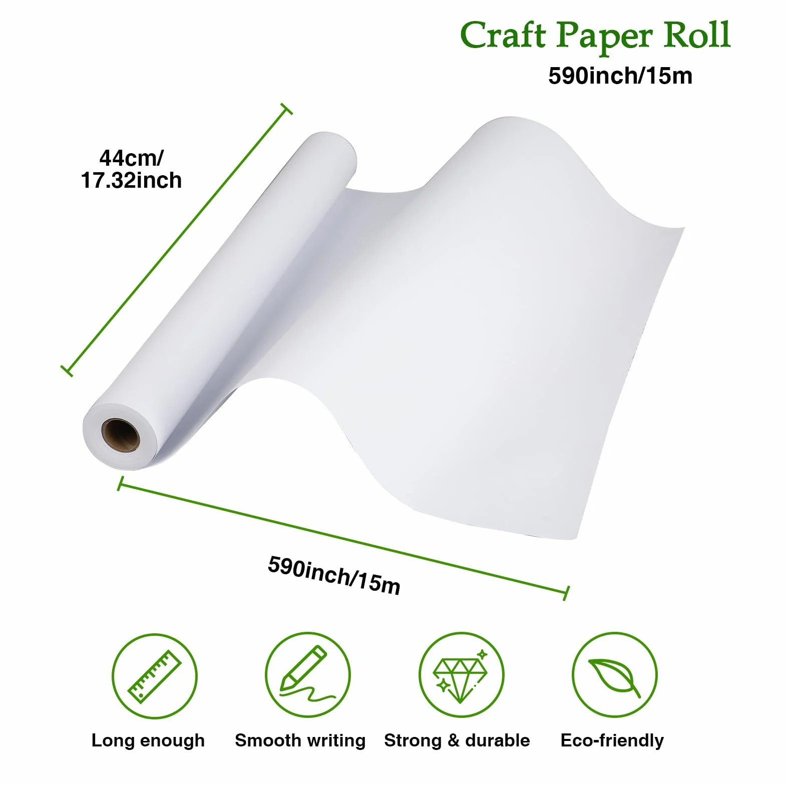 Rouleau de papier dessin RMIVEGLIA 44 cm x 15 m, blanc recyclé