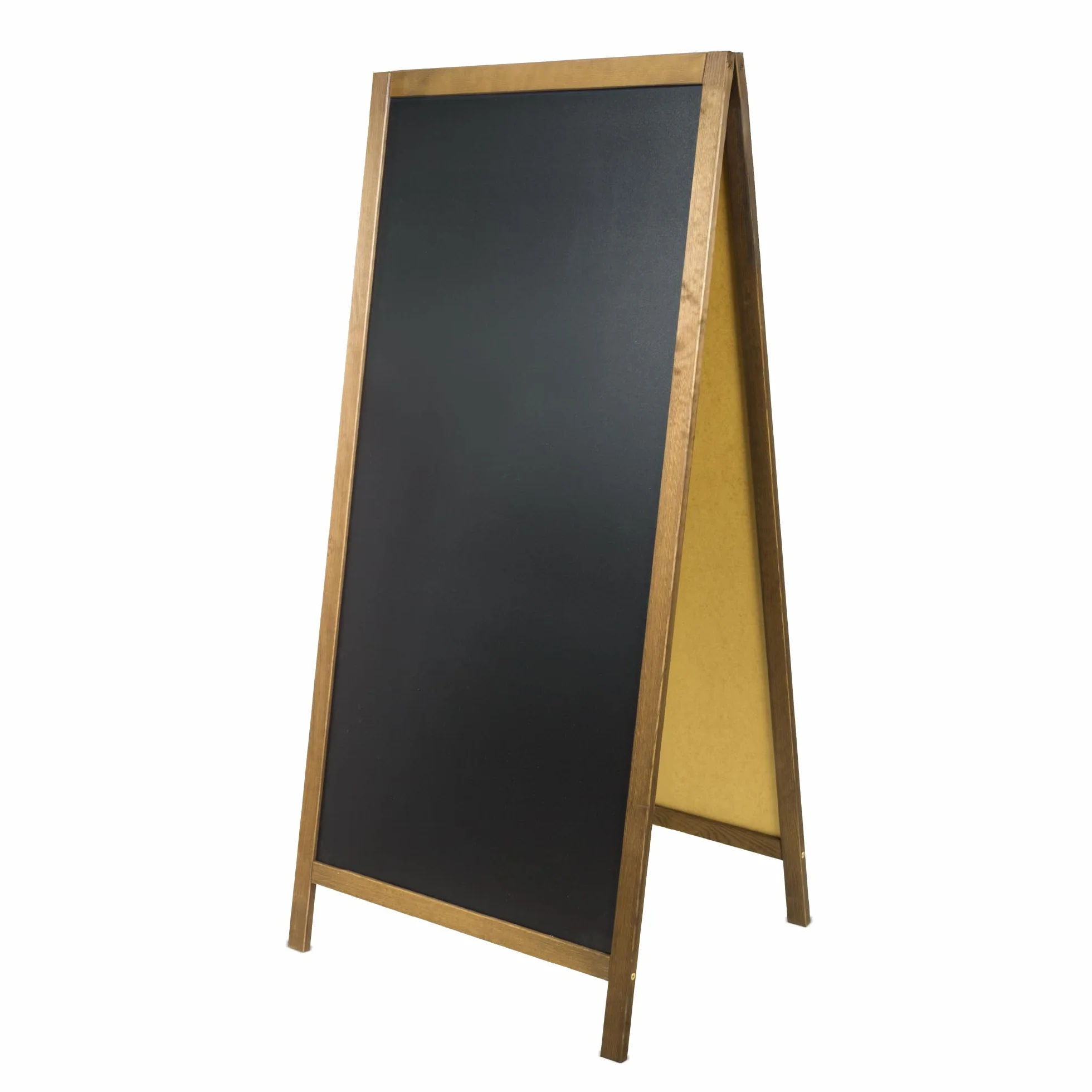 Chevalet ardoise pliable en bois naturel double face pour craie et feutre extérieur intérieur