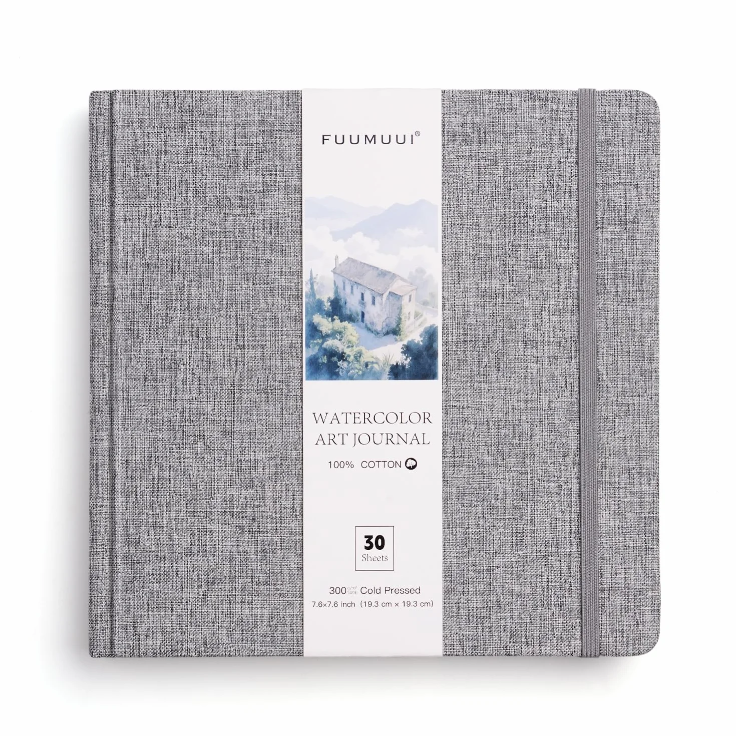 Carnet de Croquis Aquarelle Coton 19x19cm 30 Feuilles 300 g/m² Sans Acide Papier Aquarelle