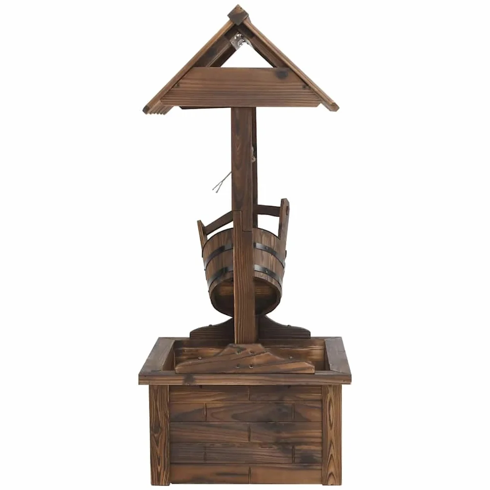 Puits à Souhait avec Pompe 57x50x112 cm Bois de Sapin Massif Brun
