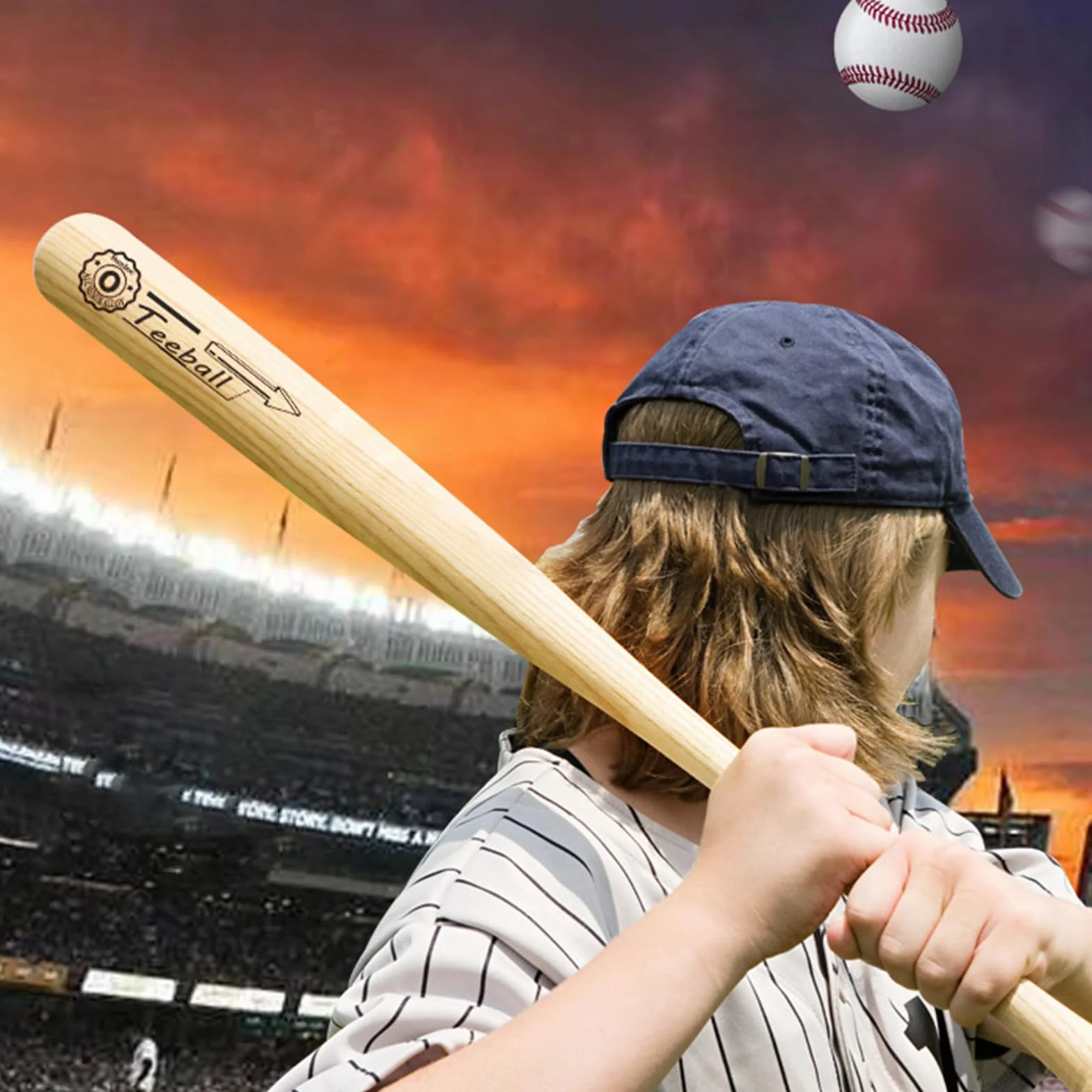 Batte de Baseball en Bois Dur pour Professionnels - Bâton pour Entraînement et Compétition avec Accessoires Professionnels