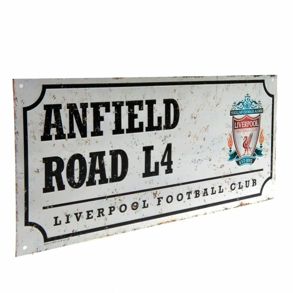Liverpool FC - Plaque de rue (Taille unique) (Rouge/Blanc/Doré)