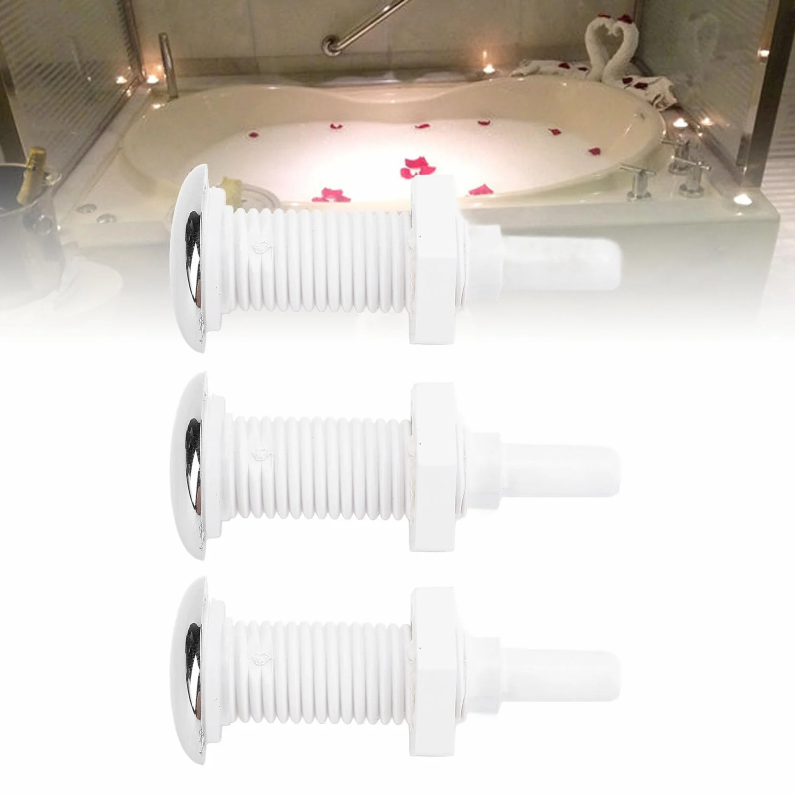 Buses d'air de baignoire PVC 30 mm Lot de 3 pour piscines