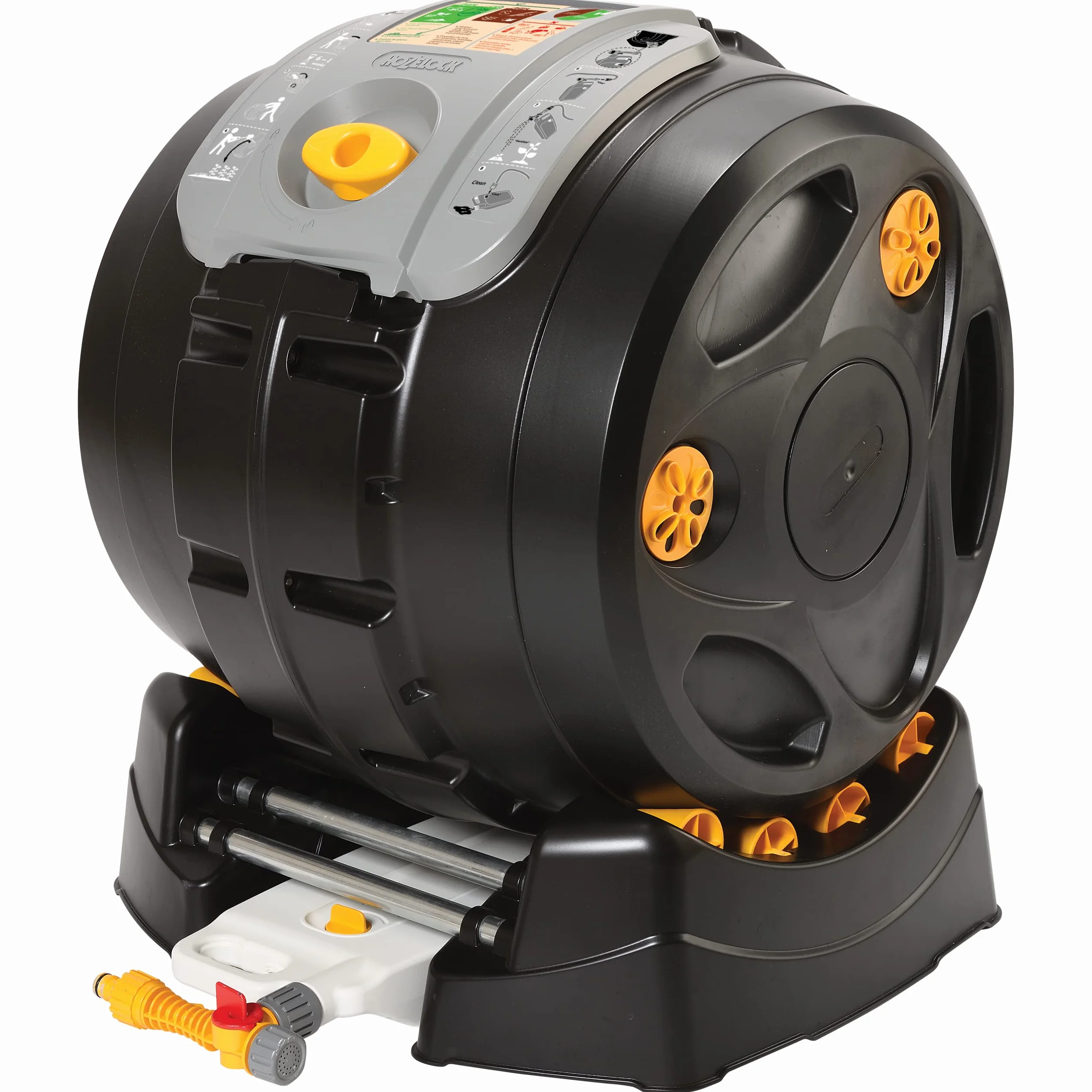 Hozelock Composteur Easymix 2-en-1 rotatif 100 L Noir
