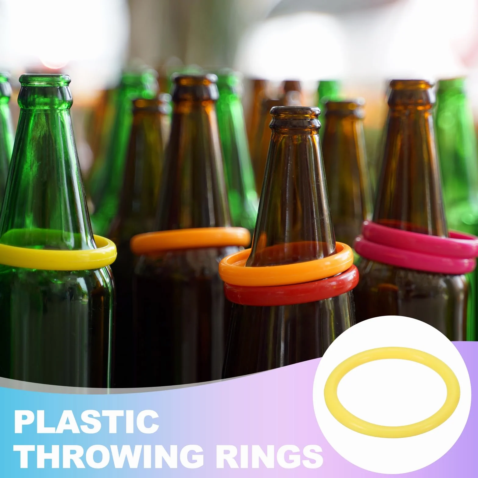 Anneaux en plastique pour bouteilles PATIKIL, anneaux de carnaval, vitesse et agilité, pratique en plein air fête