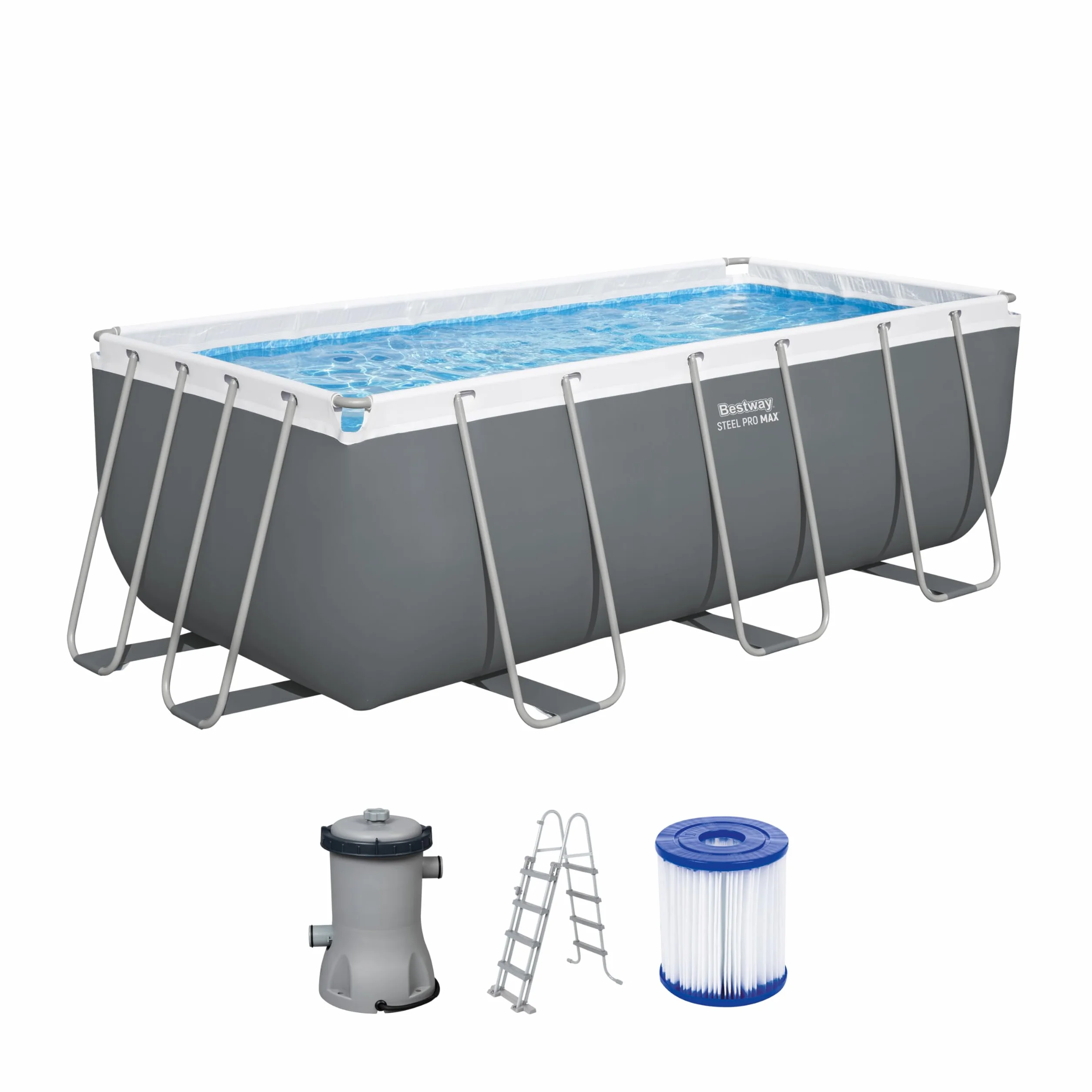 Bestway Steel Pro Max Kit Piscine Hors Sol 412 x 201 x 122 cm Gris foncé