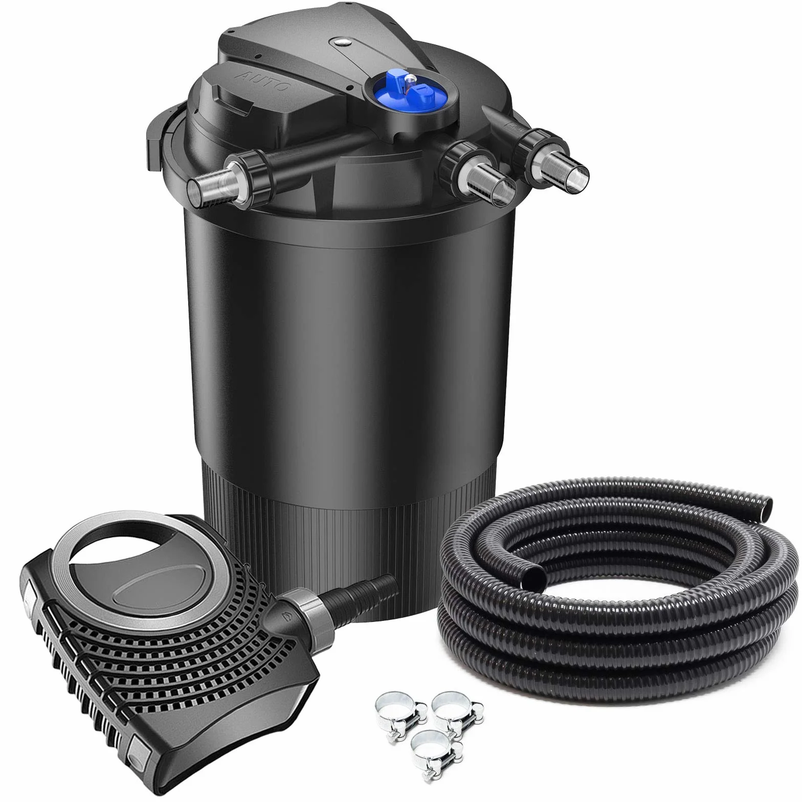 SunSun CPA-30000 Kit complet filtre de bassin pression 60000 L 55W lampe UV NEO12000 SuperECO pompe 12000l/h 100W tuyau 38mm collier serrage