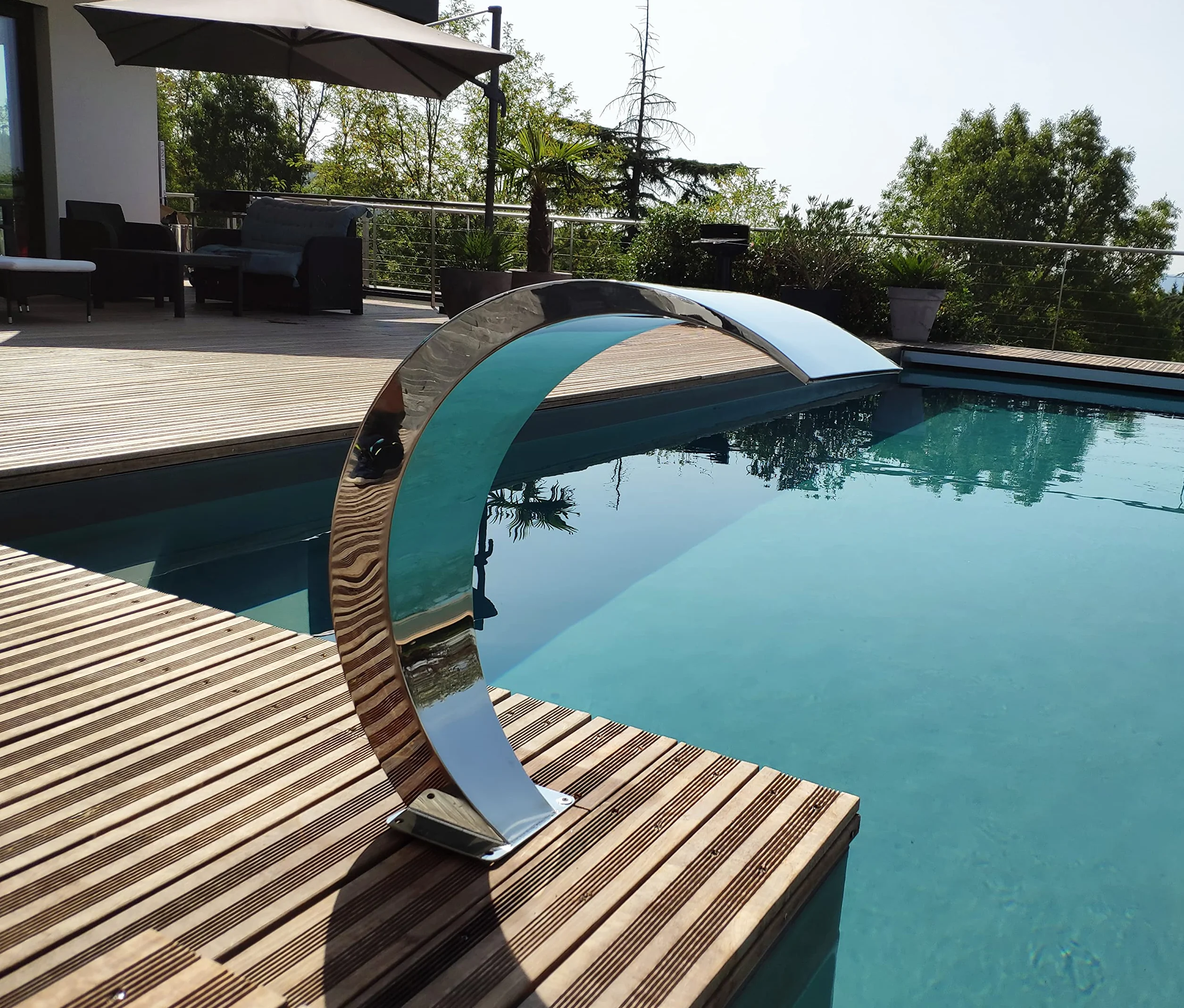 CASCADES-INOX Fontaine Piscine Bassin Cobra 65cm