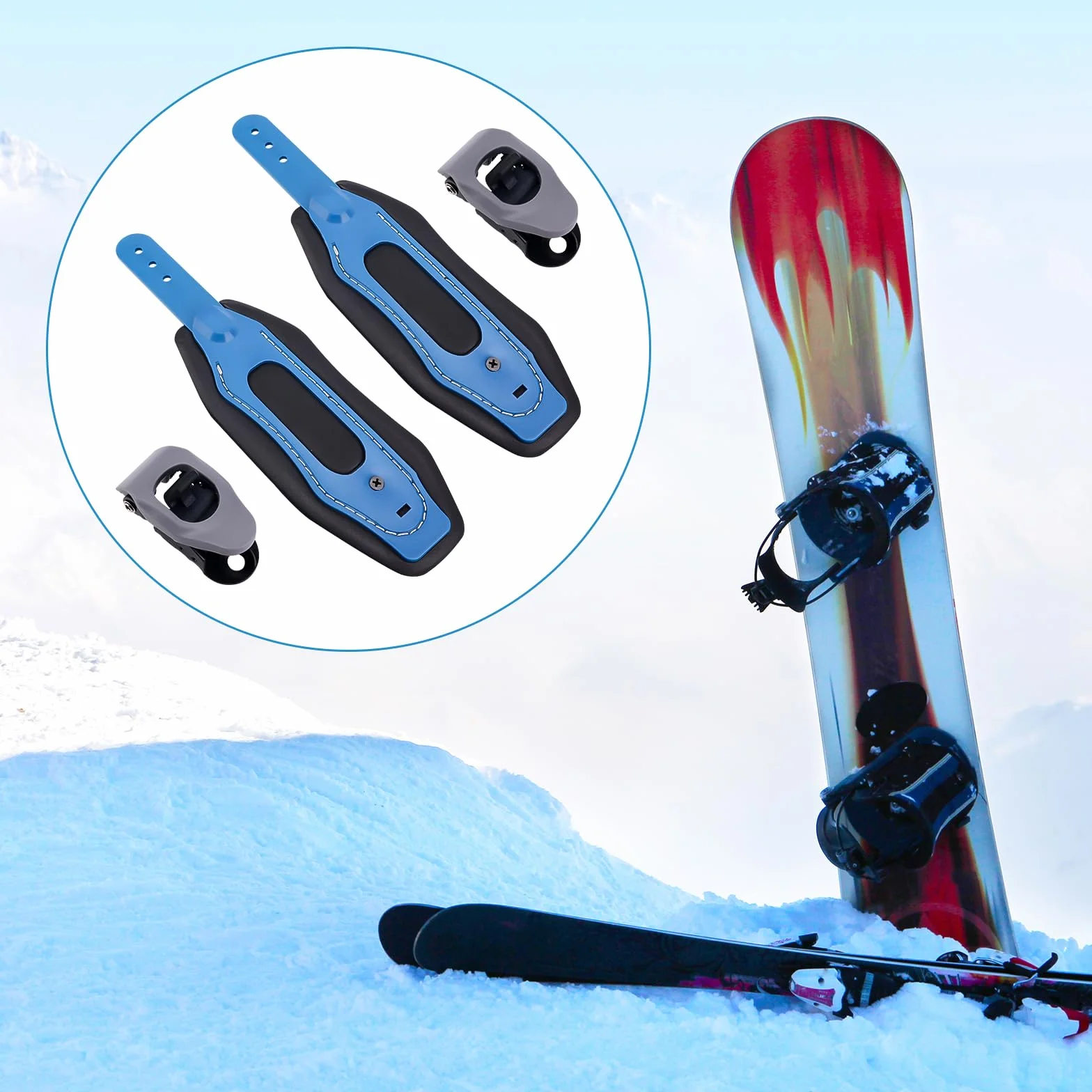 Sangles de Cheville de Fixation de Snowboard Universelles avec Boucles Faciles à Régler