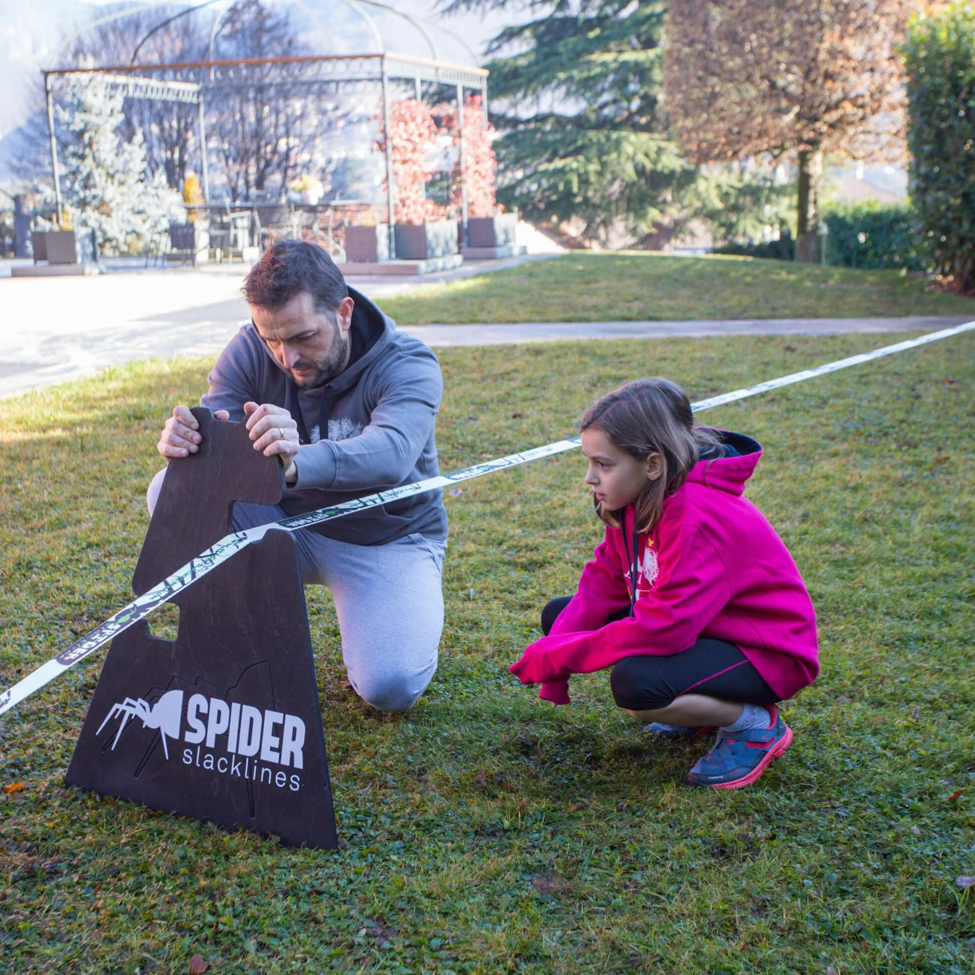 Support 3 Hauteurs Slackline 30 ou 50 ou 70 cm - Support en Bois - Accessoires Slackline en Bois, Ancrage Mural ou au Sol, Intérieur ou Extérieur - Fabriqué en Italie