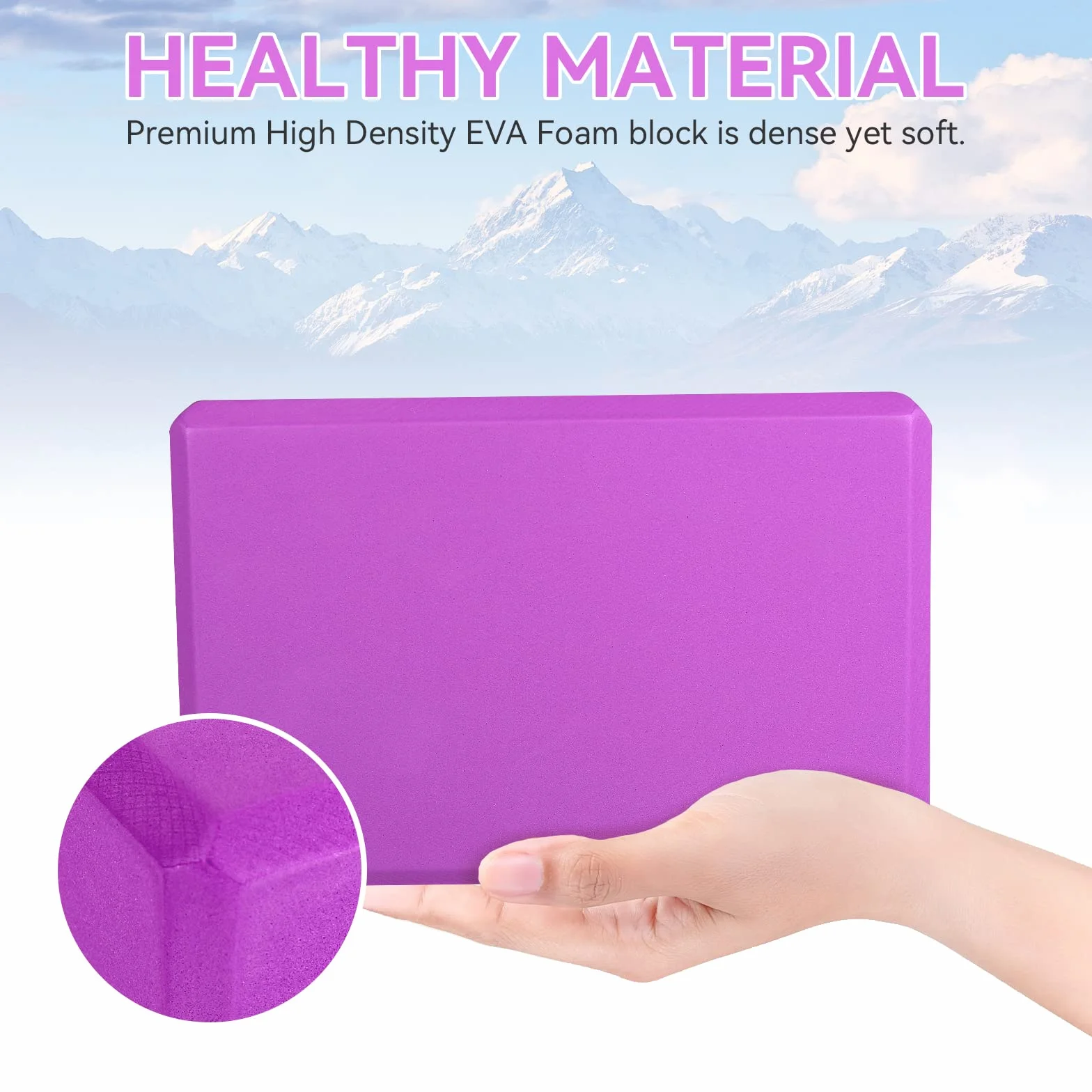 Les Blocs de Mousse Yoga Lot DE 22,9 x 15,2 x 7,6 cm, Haute densité d'exercice de Pilates Briques, Prise en Charge de Vos Exercices et s'ouvre à Votre Corps, Vous Offrir Une Stable Fond de Teint