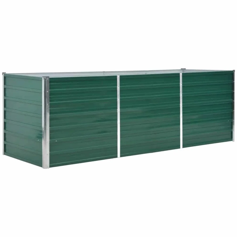 vidaXL Bac à Fleurs surélevé en Acier Galvanisé 240x80x77 cm Vert
