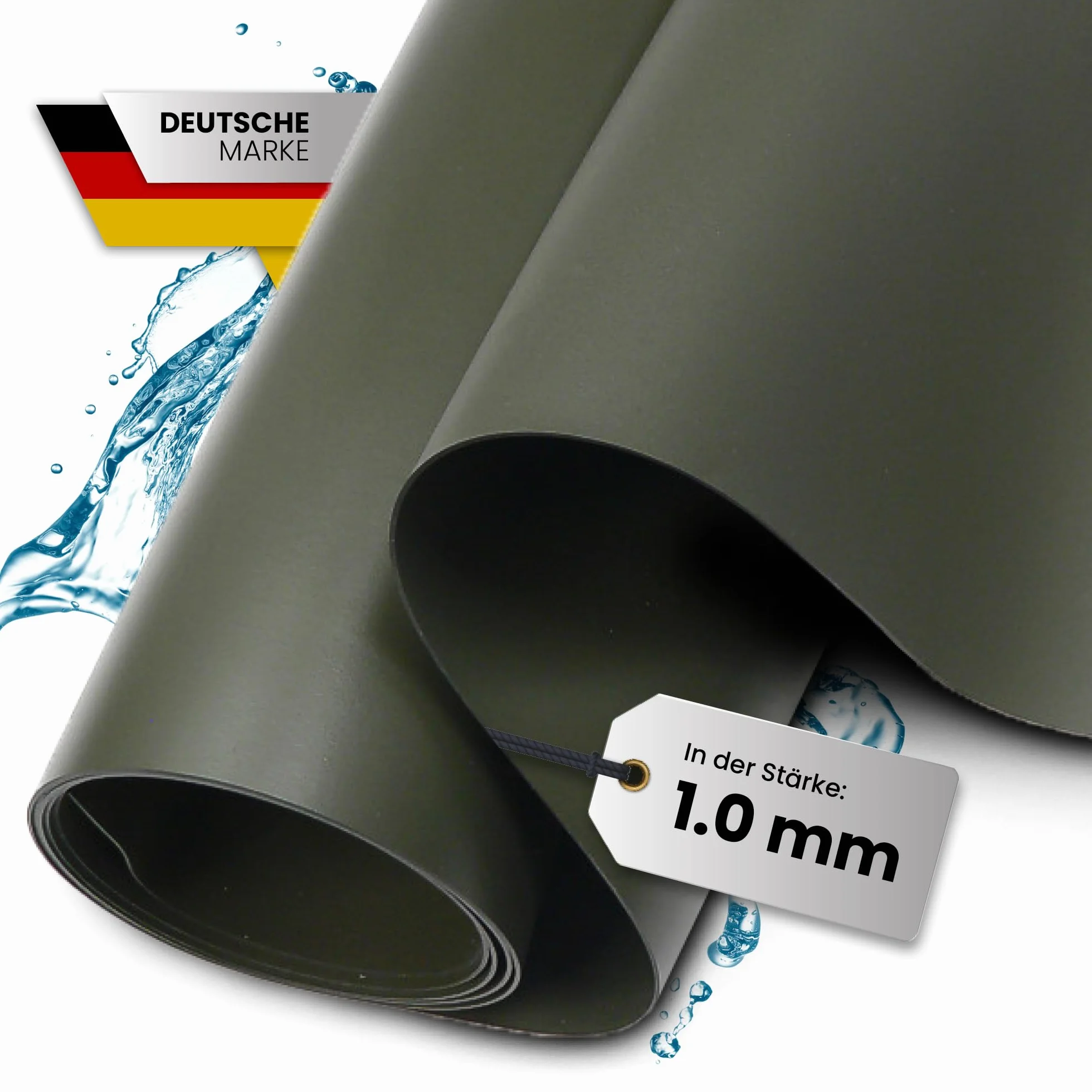 Bâche en PVC Vert olive 1 mm 12 m x 19 m pour bassin étang piscine naturelle