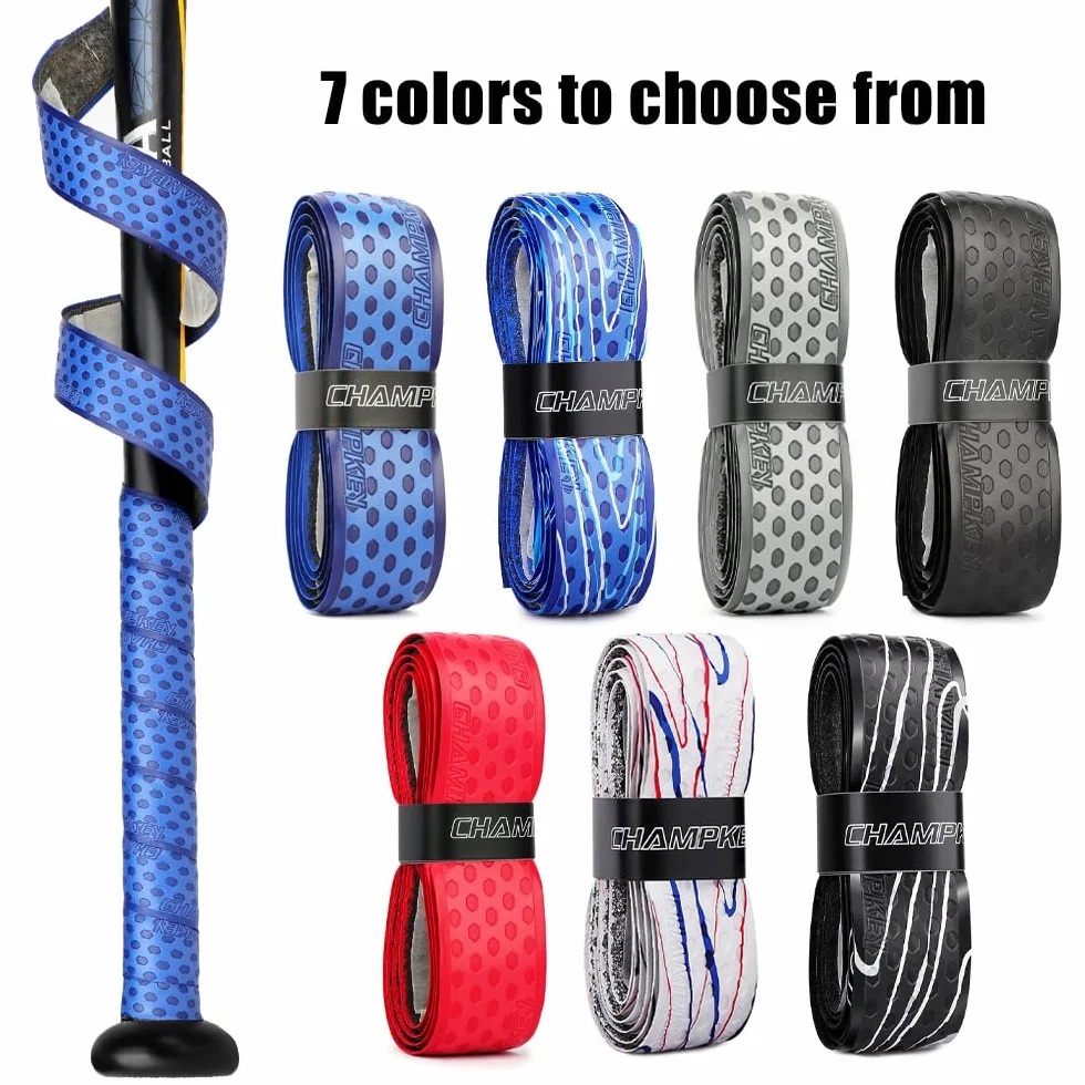 DONGKER Bande de Poignée de Baseball,2 Pièces Bandes de Batte Souples et Absorbant Les Chocs de 1.75mm pour Les Anciennes Poignées de Baseball,Tennis,Softball,Hockey sur Glace