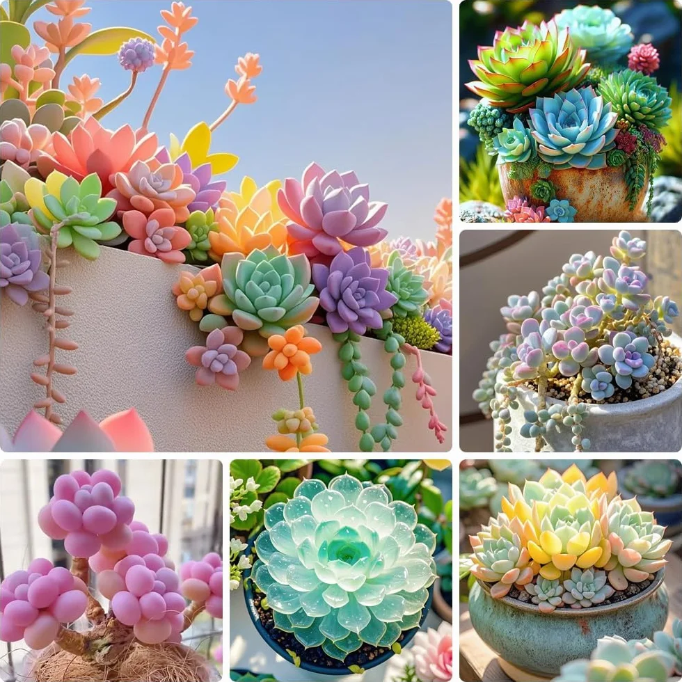 800 Éléments de Succulentes Rares Multicolores Bonsaï DIY Intérieur Miniatures Vivantes