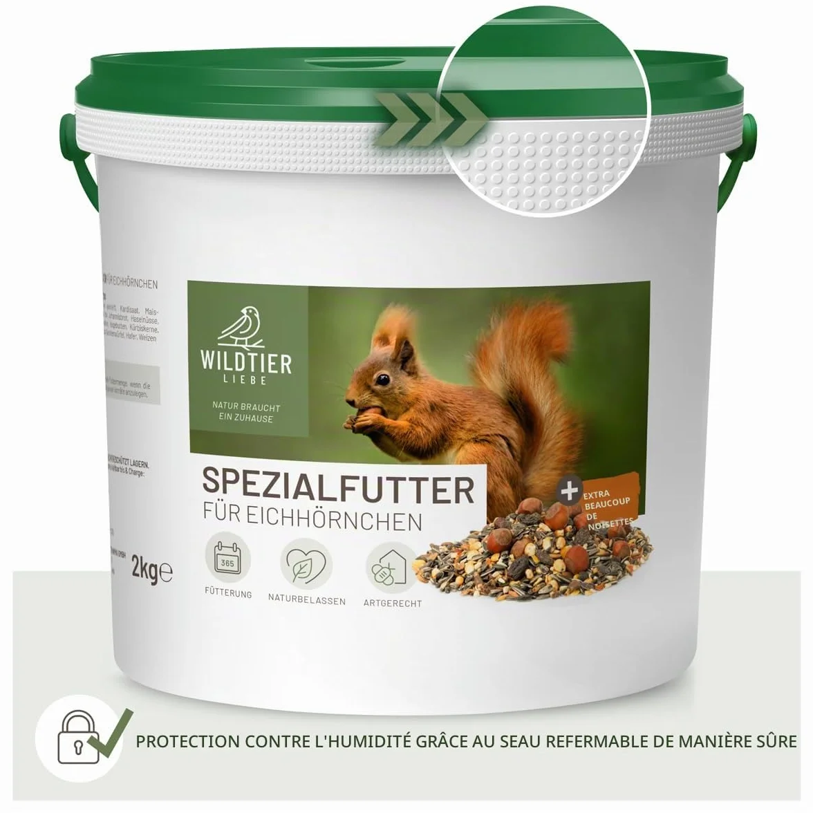 Wildtier Liebe Nourriture pour écureuils 2 kg pour écureuils et tamias
