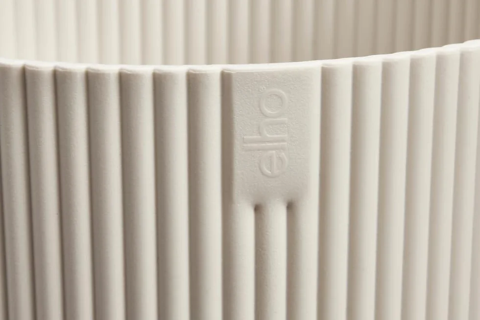 Elho Vibes Fold Rond 14 Pot De Fleurs Intérieur Plastique Recyclé Ø 14.1 x H 12.9 cm Blanc Linen White