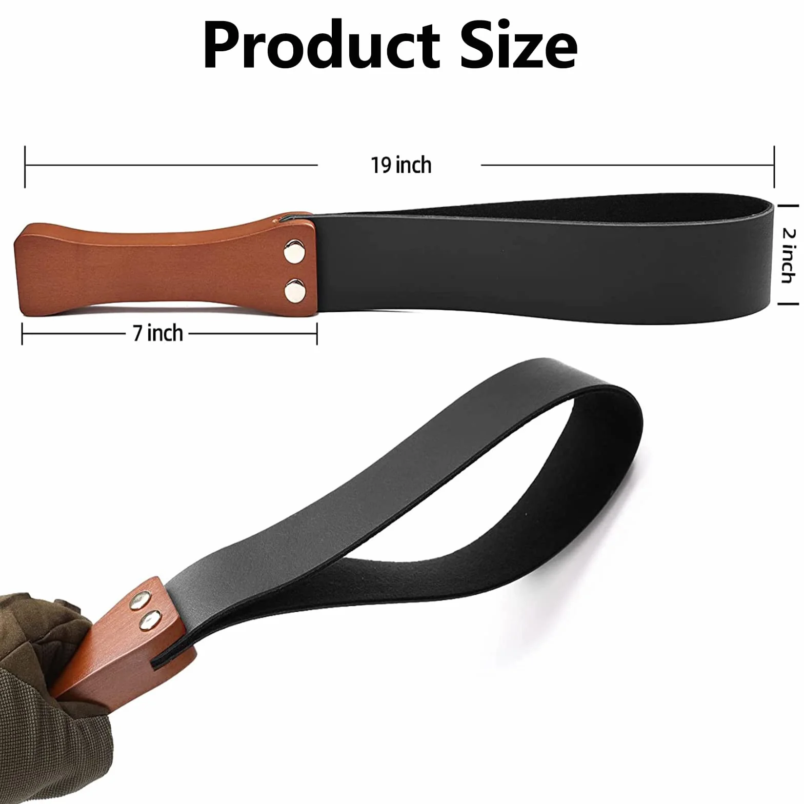 Paddle en Cuir Avec Poignée en Bois Antidérapante, Paddle Pour Selle de Dheval, Aide à l'entraînement du Cheval, Paddle Pour Selle 48cm/19in.