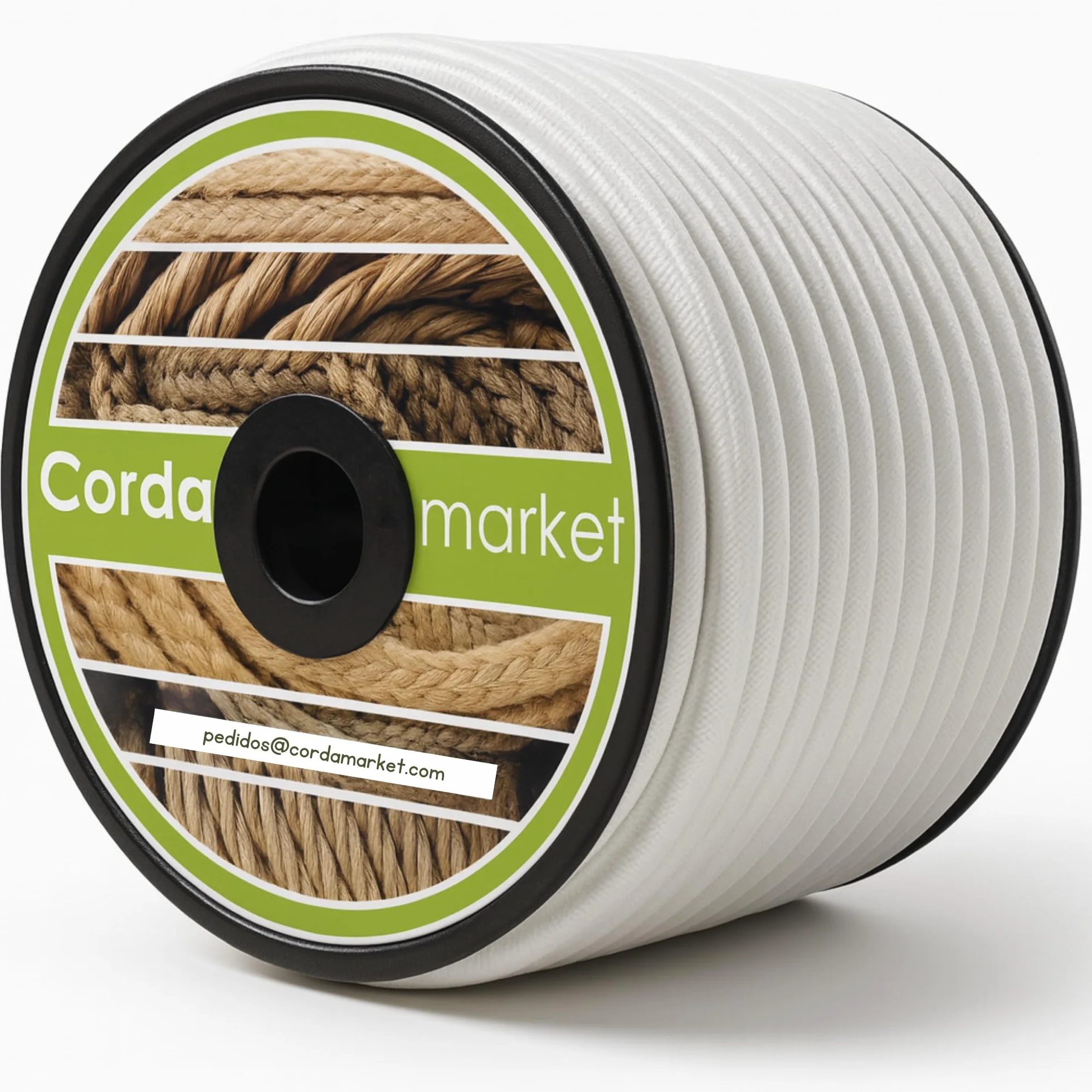 CORDAMARKET 8 mm Caoutchouc élastique Blanc 50 m