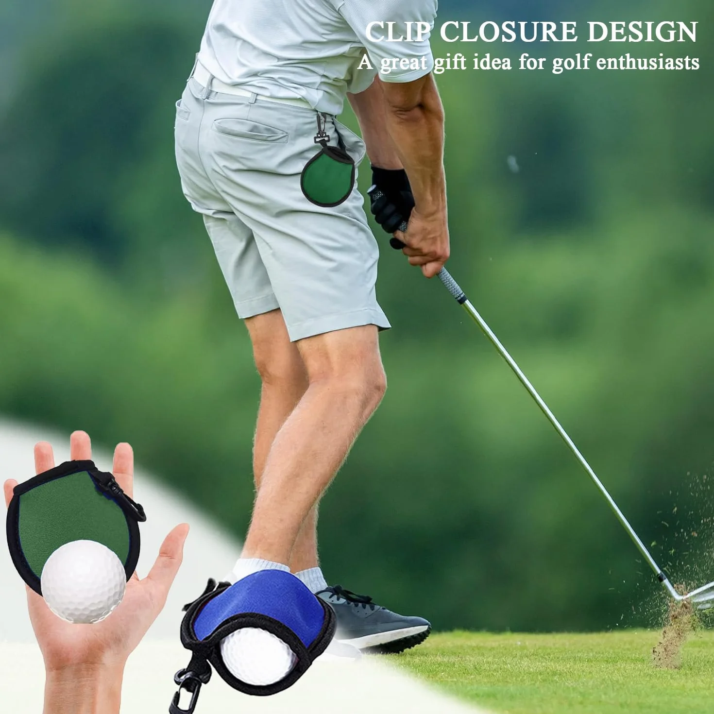 Pochette de Nettoyage pour Balles de Golf Imperméable, Mini Sac de Golf avec Double Couche, 4 Couleurs