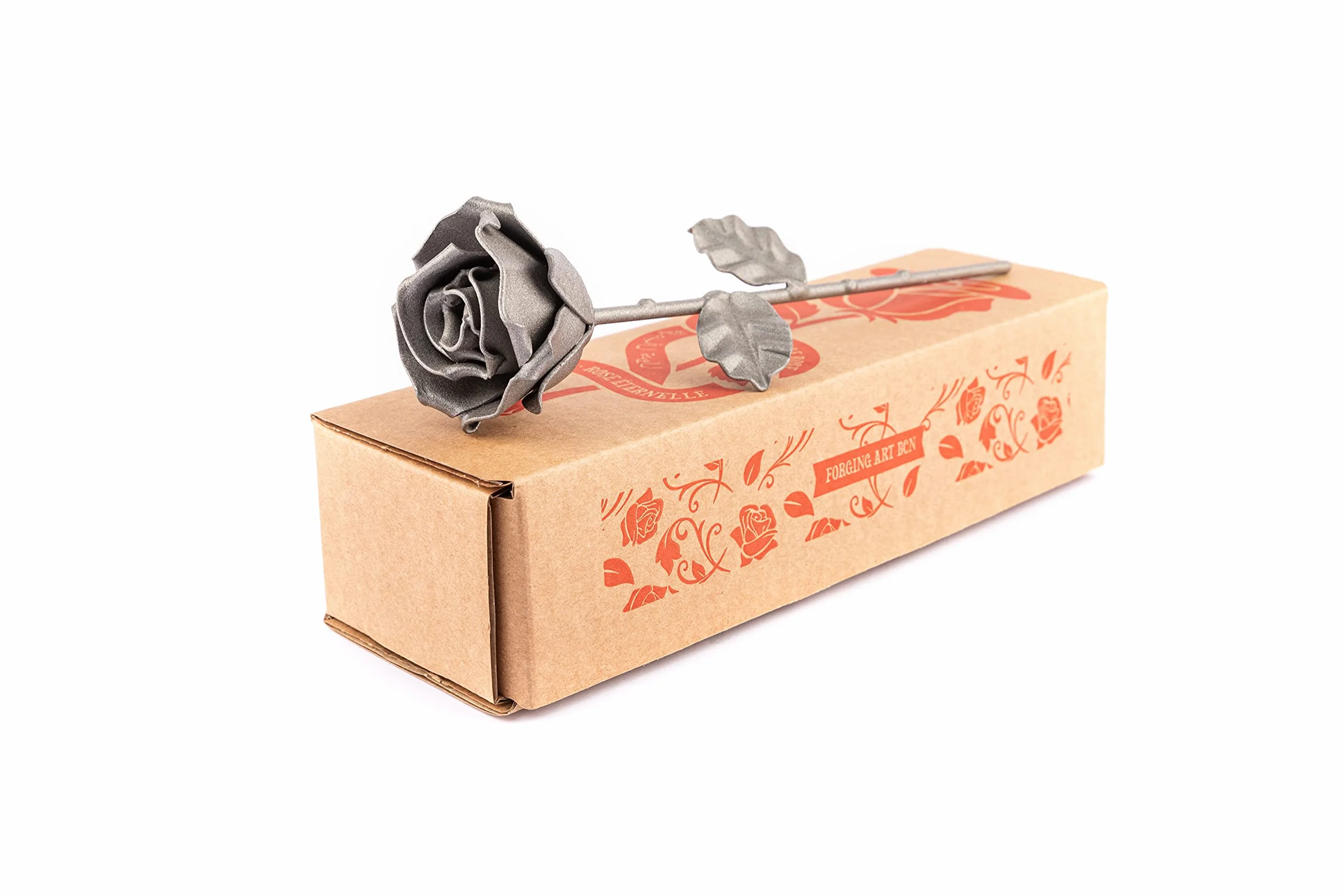 Rose Éternelle en Fer Forgée à la Main - Cadeau Saint-Valentin, Fête des Mères, Anniversaire