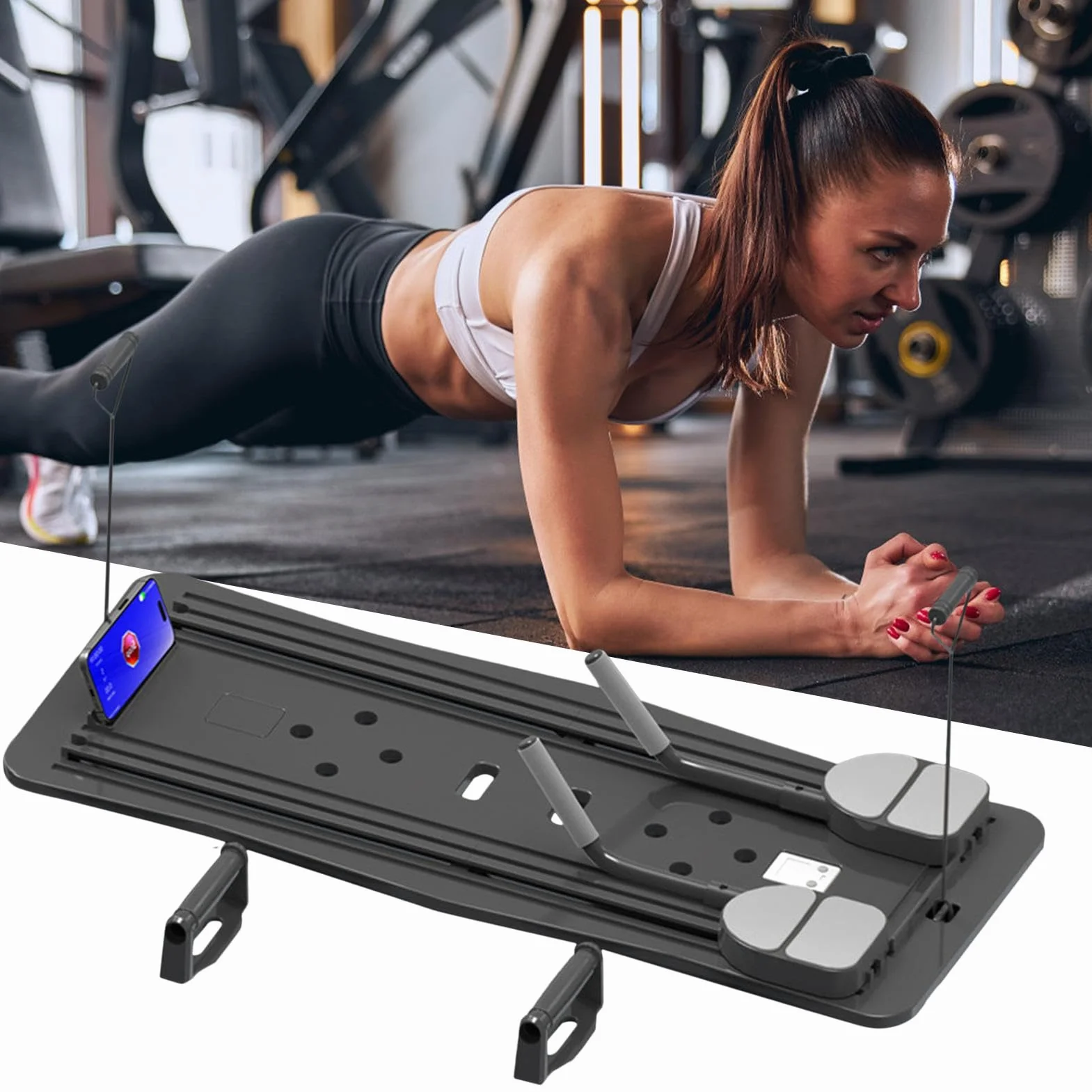 Réformateur de Pilates - Planche de Pilates, machine de Pilates compacte, réformateur de Pilates pliable pour entraînement à domicile, planche d'exercice abdominale Équipement de Pilates à domicile
