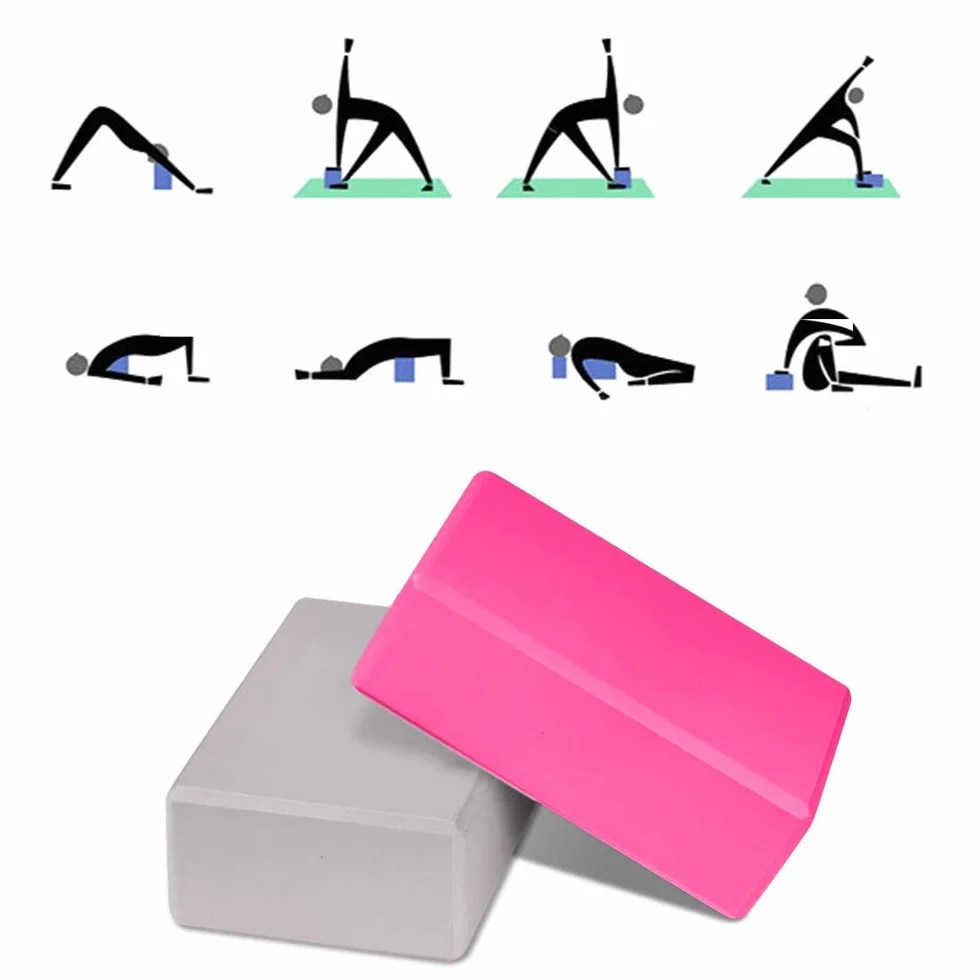 Lot de 2 blocs de yoga en mousse EVA haute densité antidérapants avec sangle de yoga et anneau en D en métal pour améliorer l'équilibre et la flexibilité pour le yoga, le pilates, la