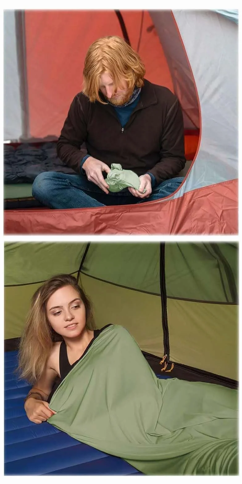 Sac de couchage de refuge ultra léger avec masque pour les yeux et bouchons d'oreille pour été randonnée