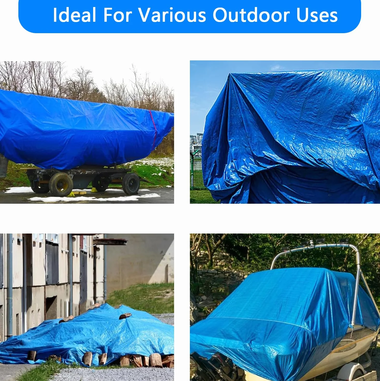 Bâche de Sol rectangulaire 5 x 3 m imperméable en polyéthylène pour Piscine Hors Sol