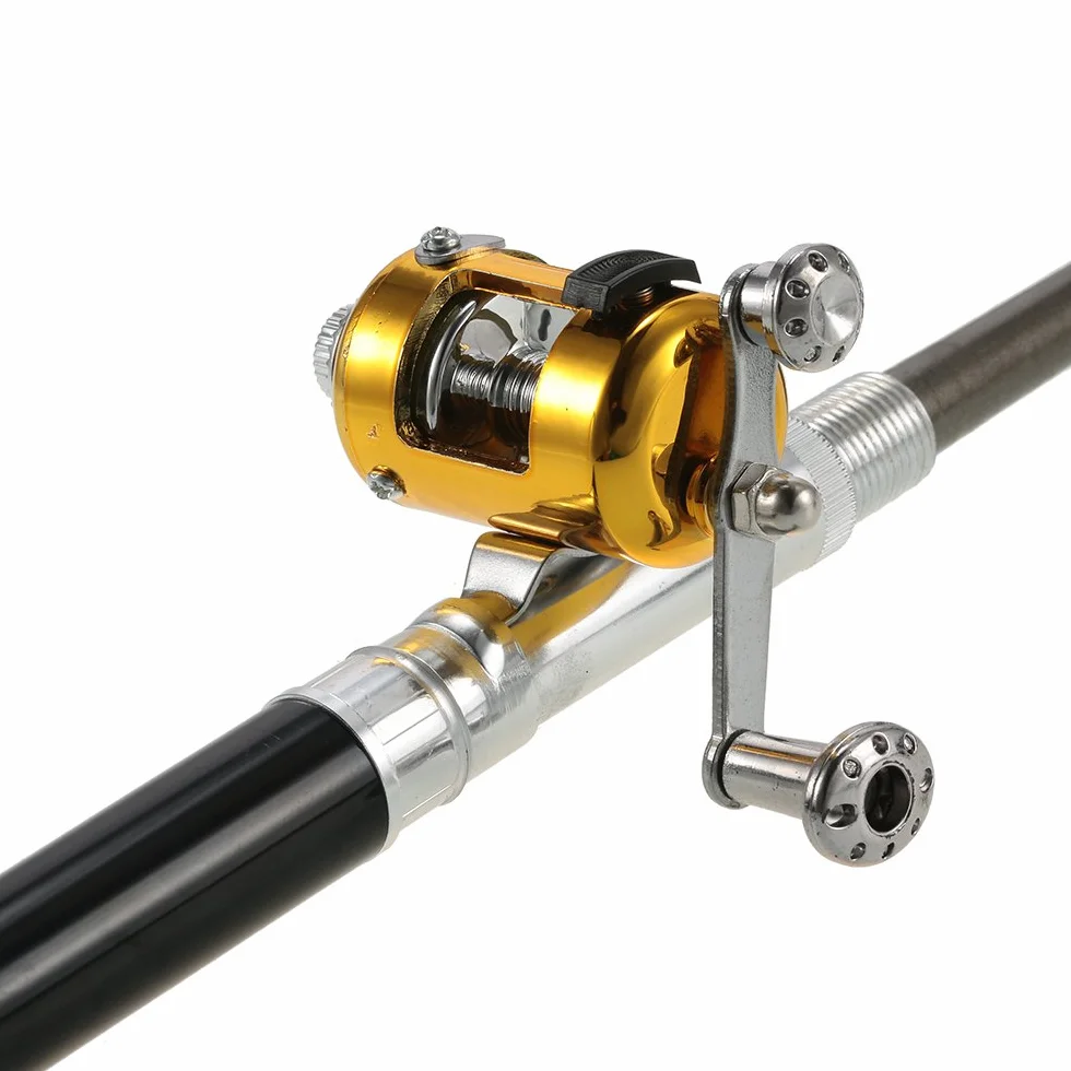 Lixada Stylo Télescopique Canne à Pêche Combo Set Mini Portable avec Bobine Alliage d'aluminium Ligne