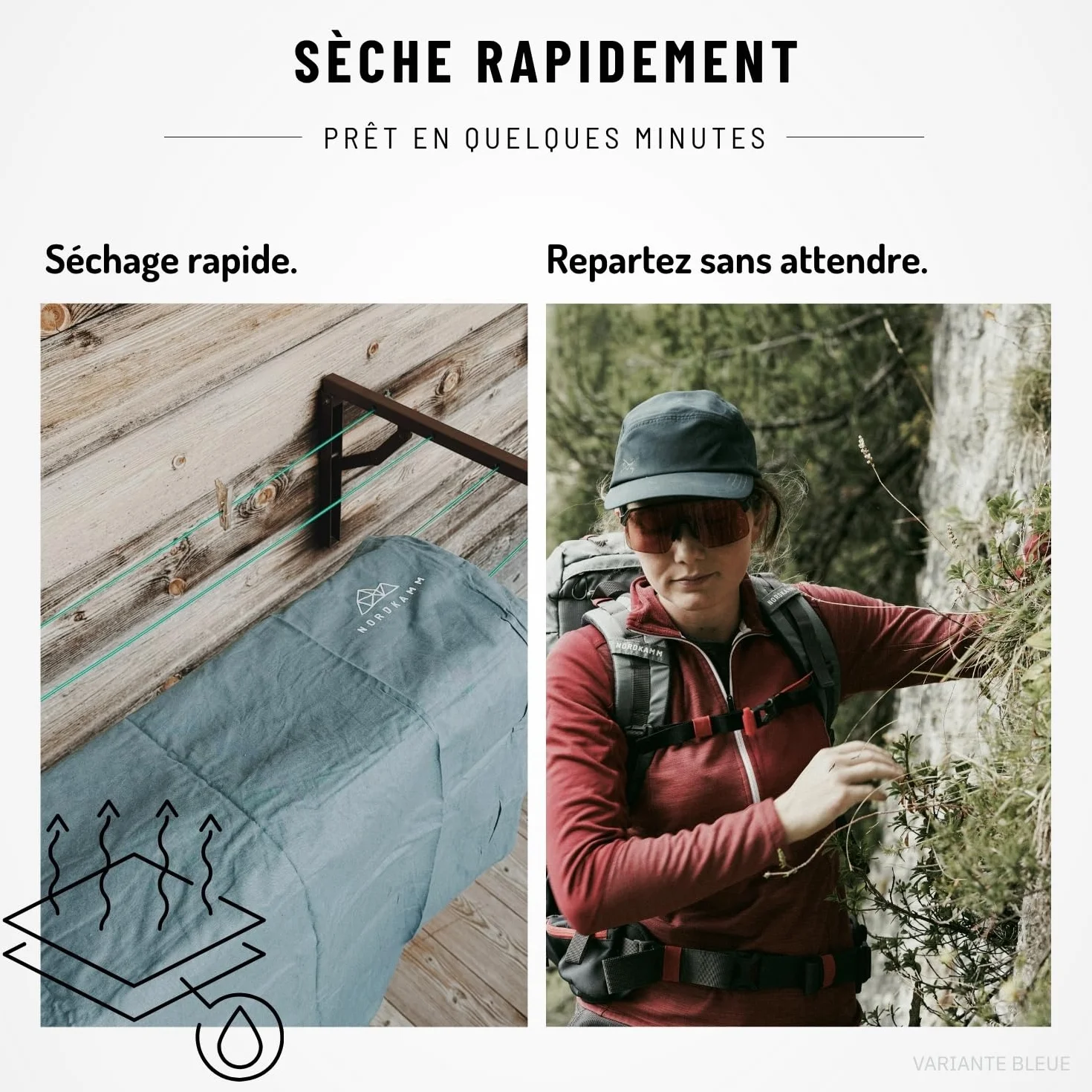 NORDKAMM Drap de Sac de Couchage 100% Coton, Trekking, randonnée, Voyage