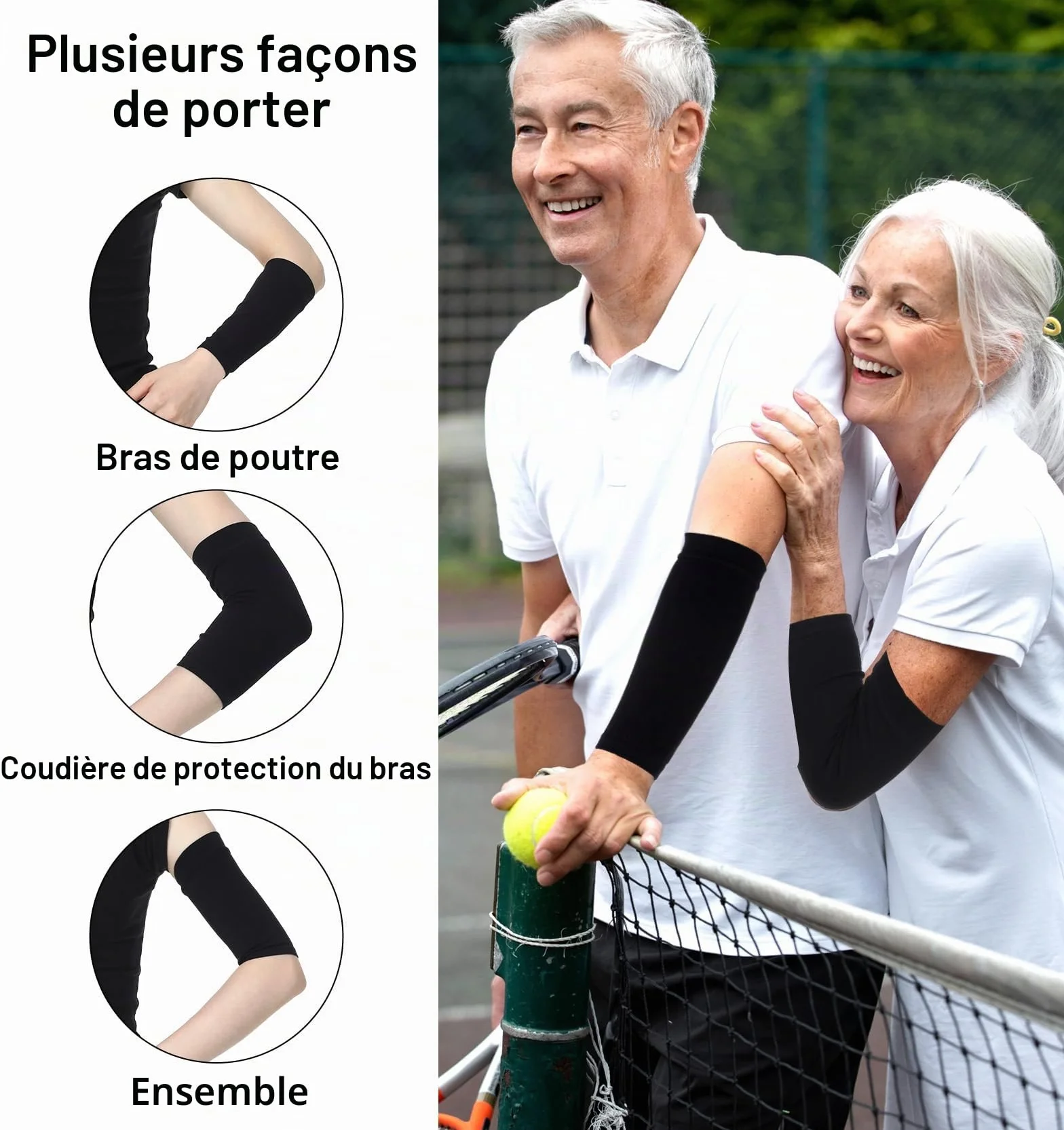 Lot de 3 paires de bandages pour avant-bras, manches de bras avec protection de compression, manches respirantes pour femmes et hommes, protection pour tatouage et sport