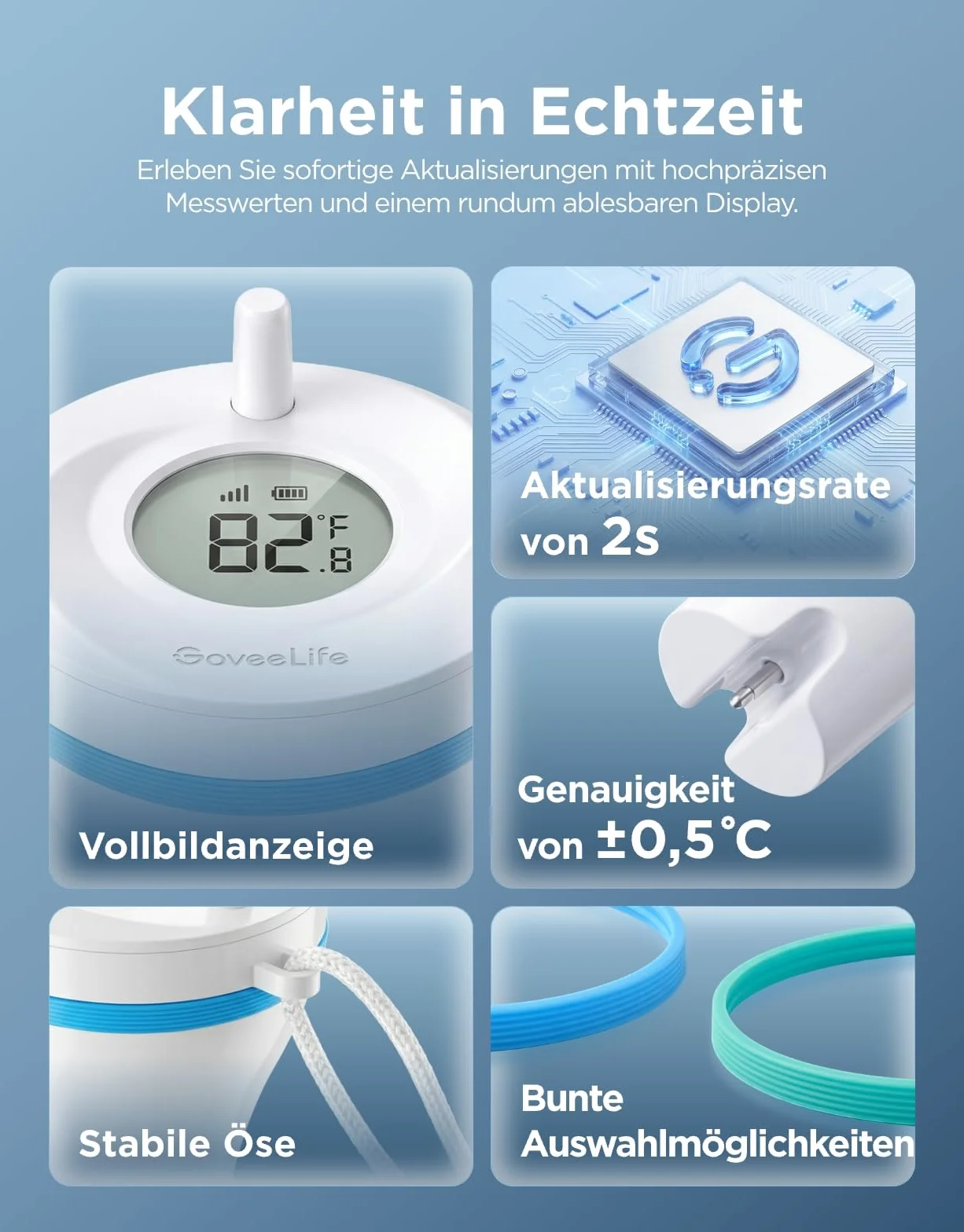 GoveeLife Thermomètre de piscine P2 IP68 Flottant Wi-Fi Alerte App 330 m