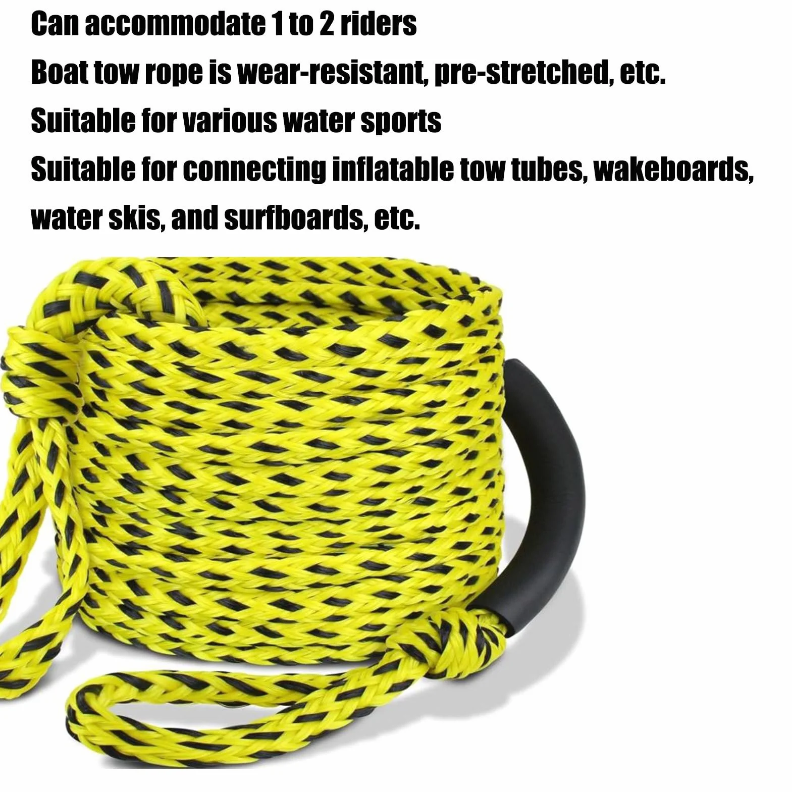Corde de Remorquage pour Bouée Tractée, Corde Flottante Renforcée pour Bouée Tractée, Équipement pour activités nautiques pour la neige, la plage, la luge, le kayak, la plongée avec tuba, le wakeboard