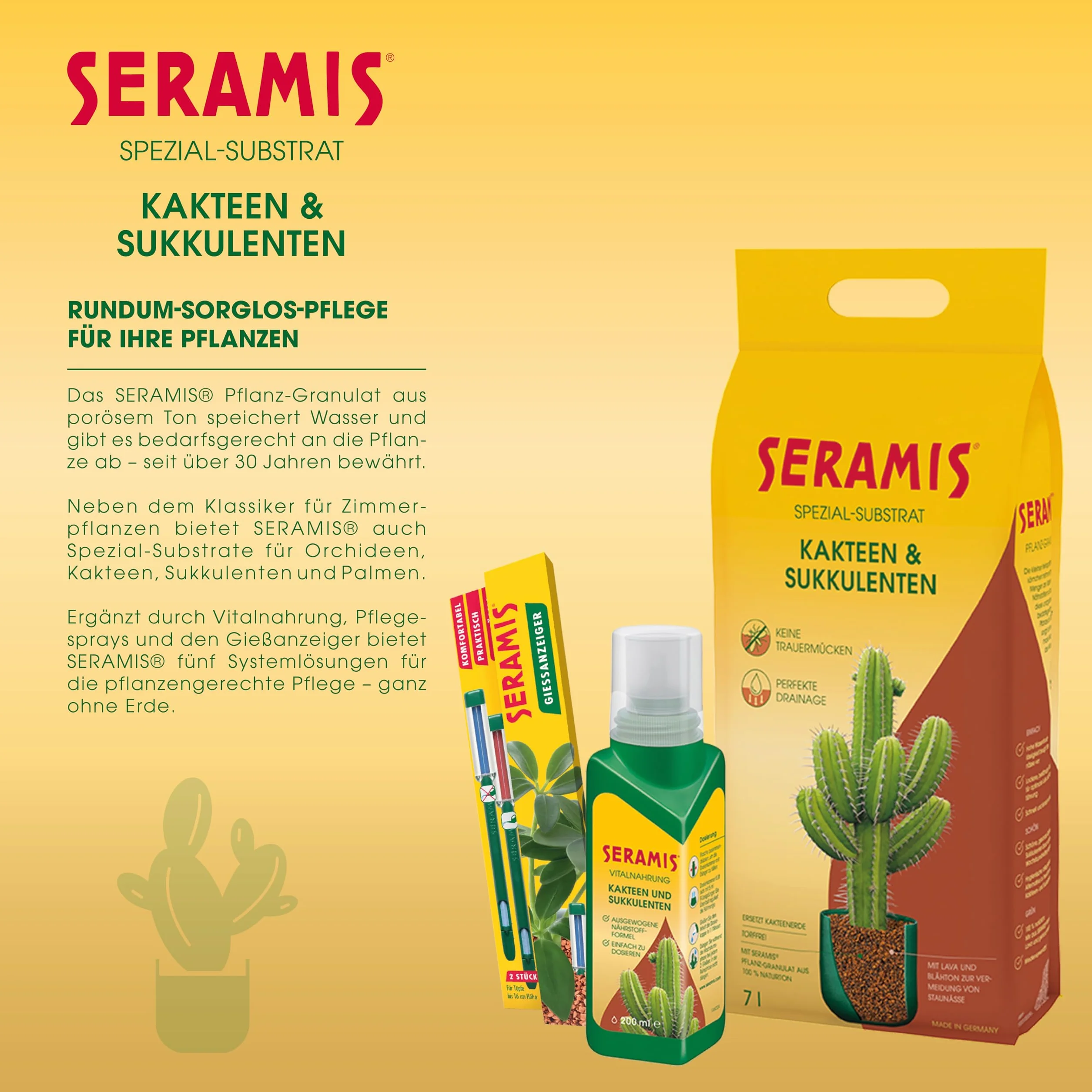 Seramis granulés pour cactus et plantes grasses, Billes d’argile, 7 L