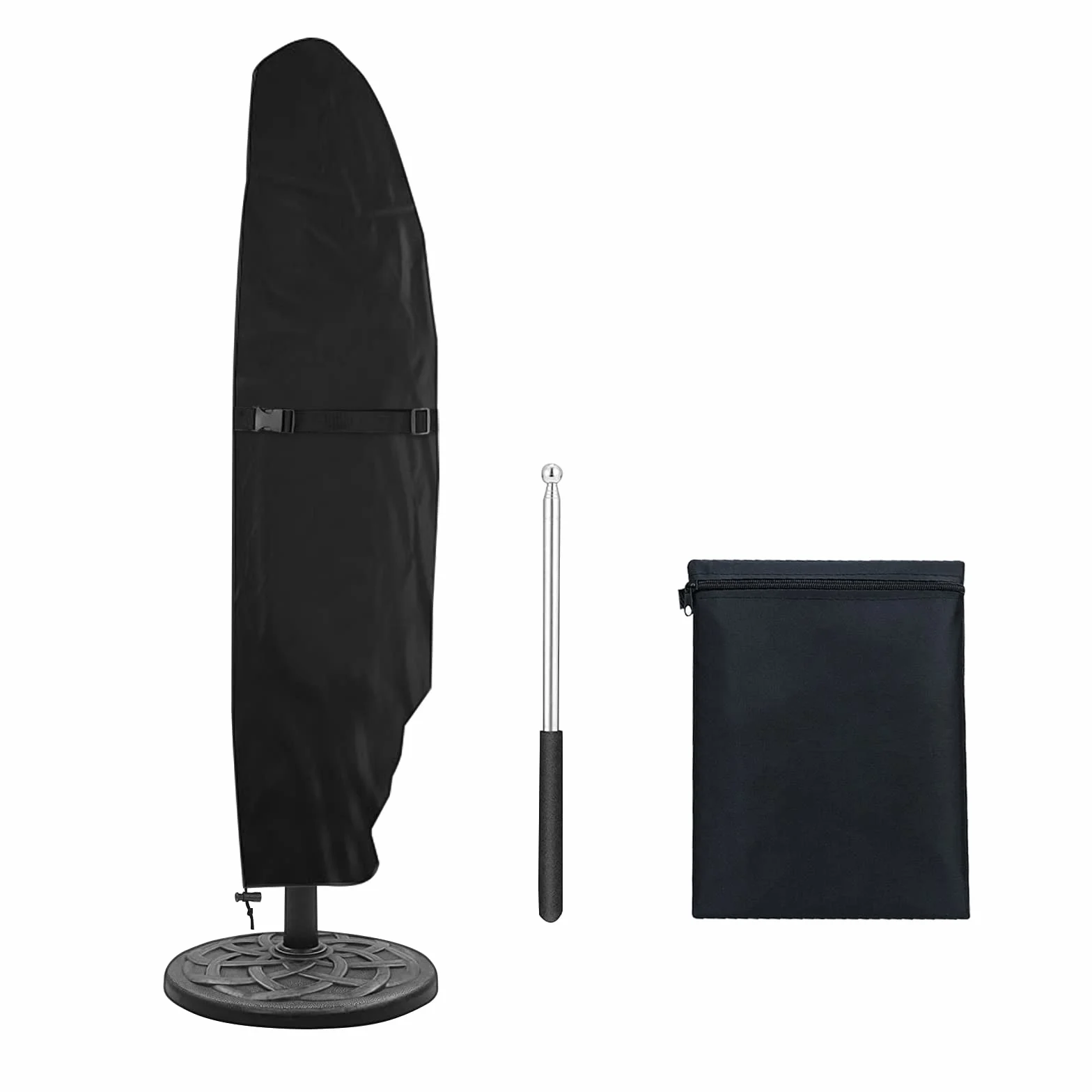 Housse de Protection Parasol Déporté Tissu Oxford 420D imperméable Fermeture éclair 265x40/70/50 cm