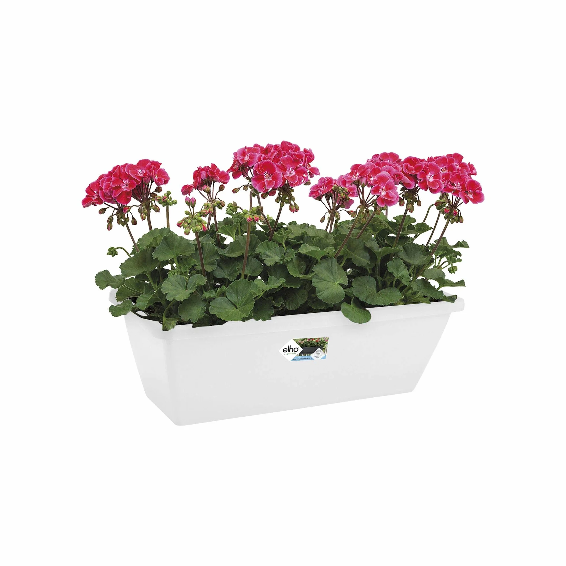Elho Barcelona Balconnière 50 Planteur Plastique Recyclé Ø 49.8 x H 16.0 cm Blanc