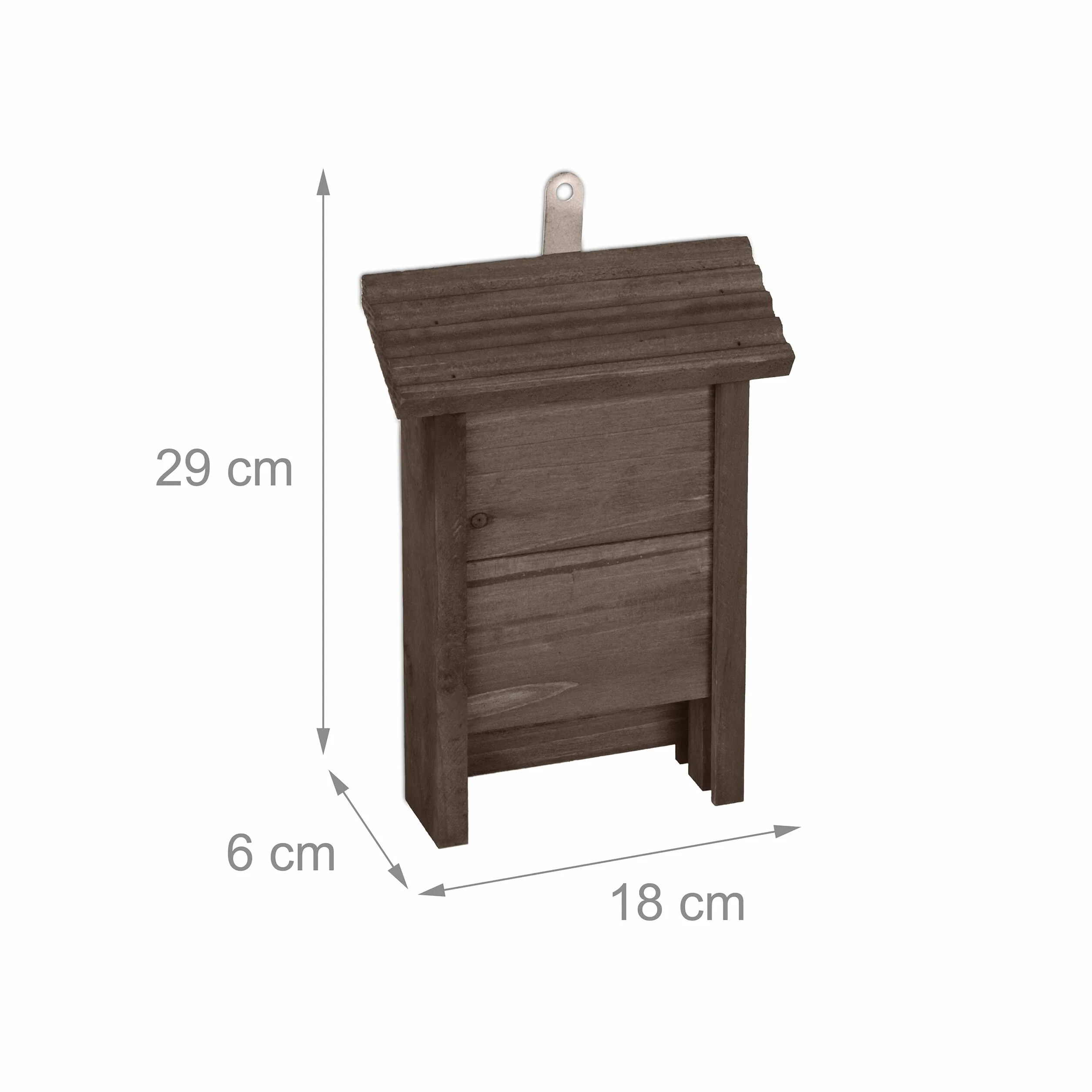 Relaxdays Abri à Chauves-Souris, Refuge Large 29x18x6 cm Bois Marron