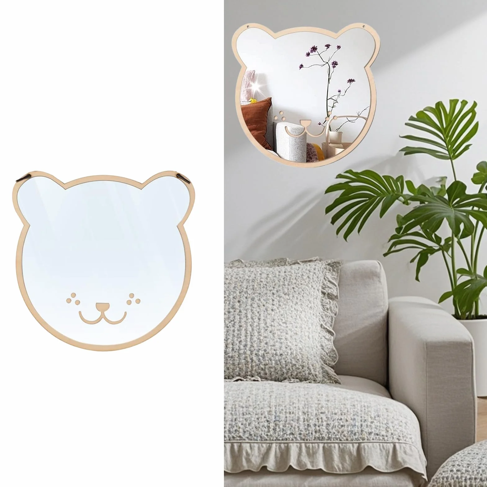 Miroir pour Chambre d'enfant 3D en Acrylique - Autocollants Miroir Enfants avec Planche - Petit Miroir Suspendu Décoration Chambre