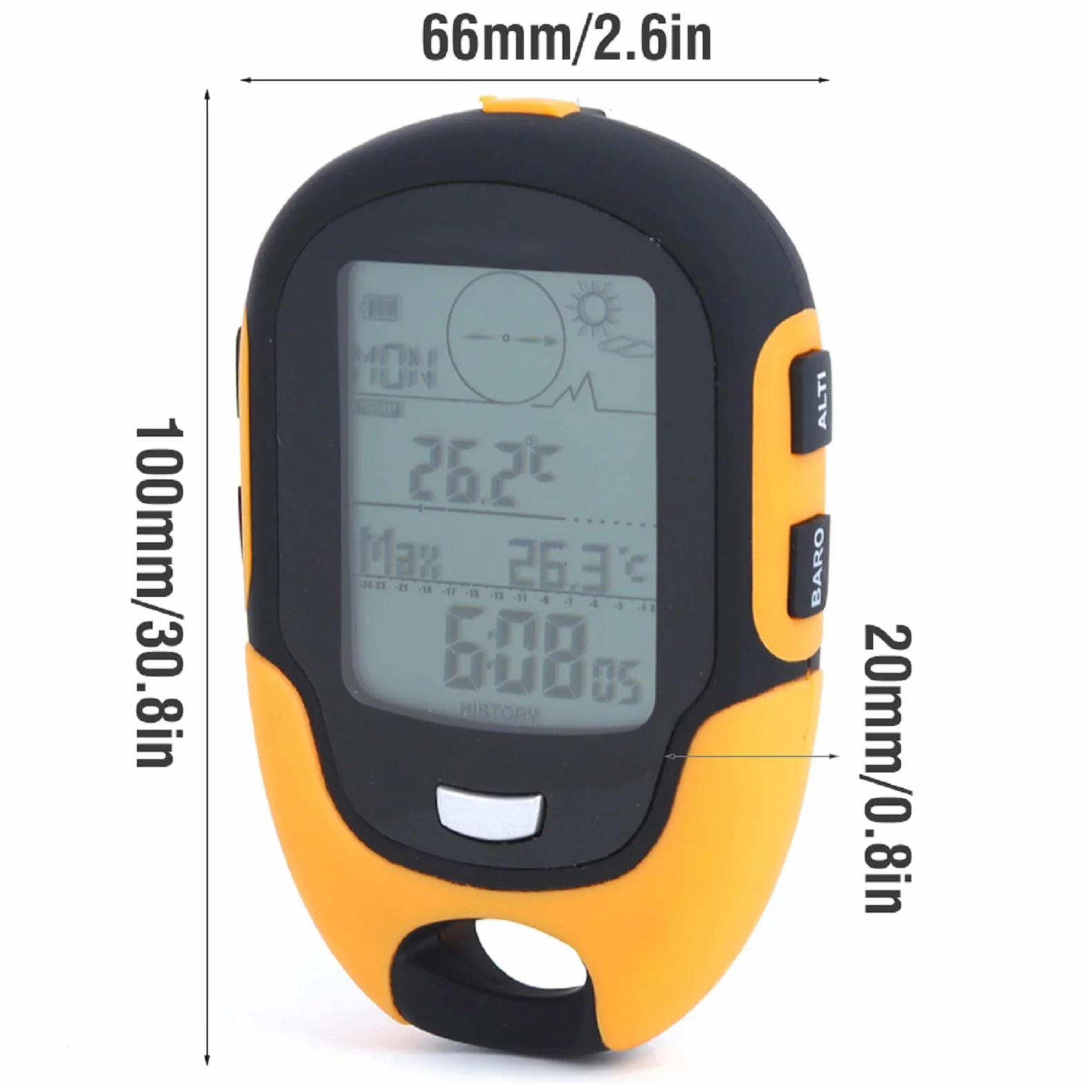 Altimètre De Voiture Multifonctionnel Extérieur FR500 Baromètre Thermomètre Hygromètre Boussole Altimètre Numérique avec Plusieurs Fonctions Altimètre De Randonnée Portable Boussole Enfant